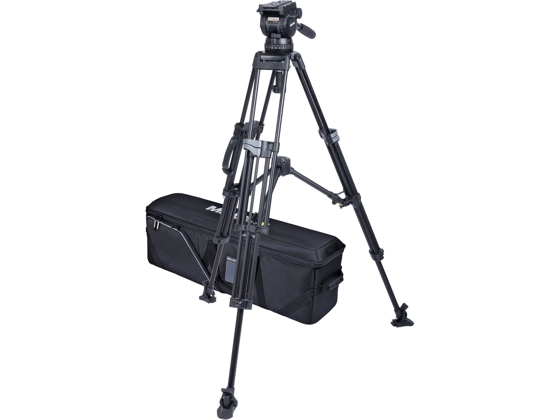 Miller CX14 Sprinter II, 2 Stage Aluminum Alloy Tripod System with Rubber Feet and Mid-Level Spreader