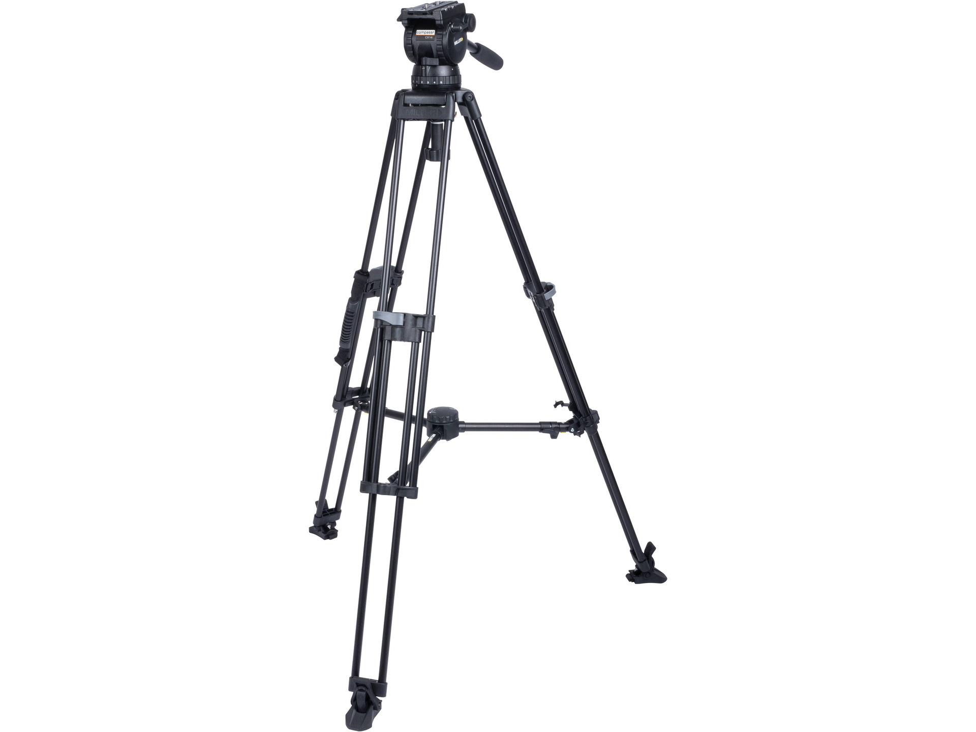 Miller CX14 Sprinter II 1-Stage Aluminum Alloy Tripod System with Rubber Feet and Mid-Level Spreader