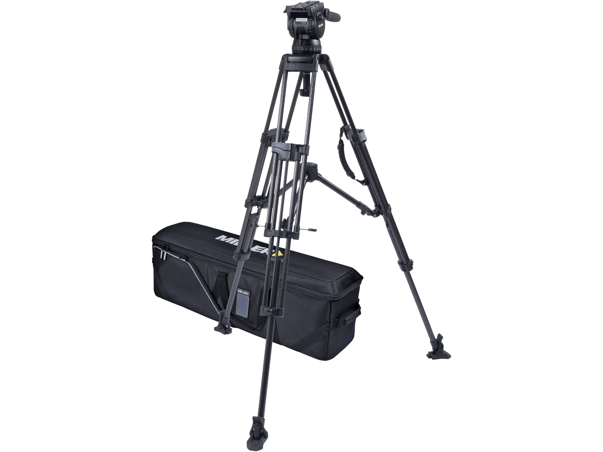 Miller CX14 Sprinter II 2-Stage Carbon Fiber Tripod System with Rubber Feet and Mid-Level Spreader