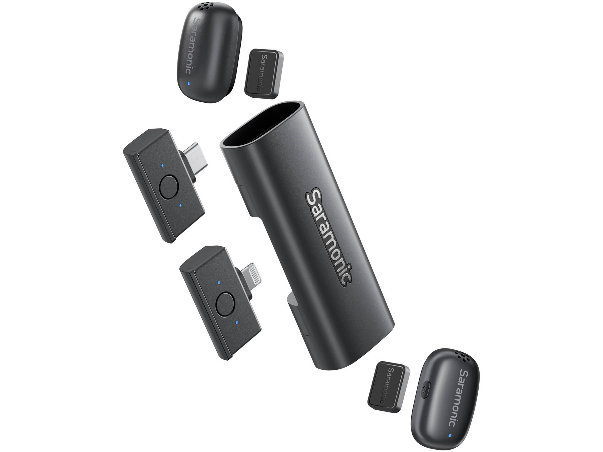 Saramonic AIR-SE-02 2-Person Ultra-Mini Wireless Microphone System with USB-C & Lightning Receivers (2.4 GHz)