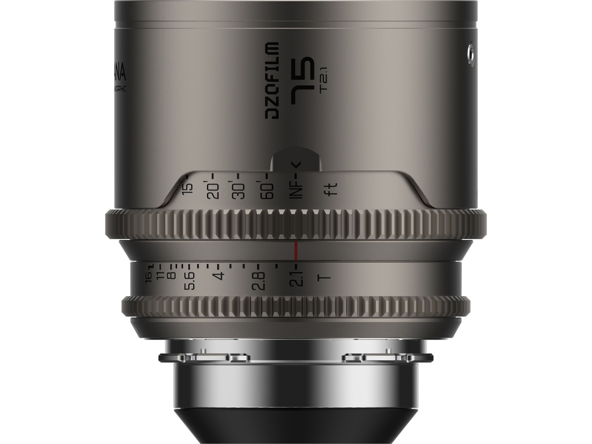 DZOFilm Arcana 75mm T2.1 Anamorphic Prime Lens (ARRI PL, Titanium, Feet)