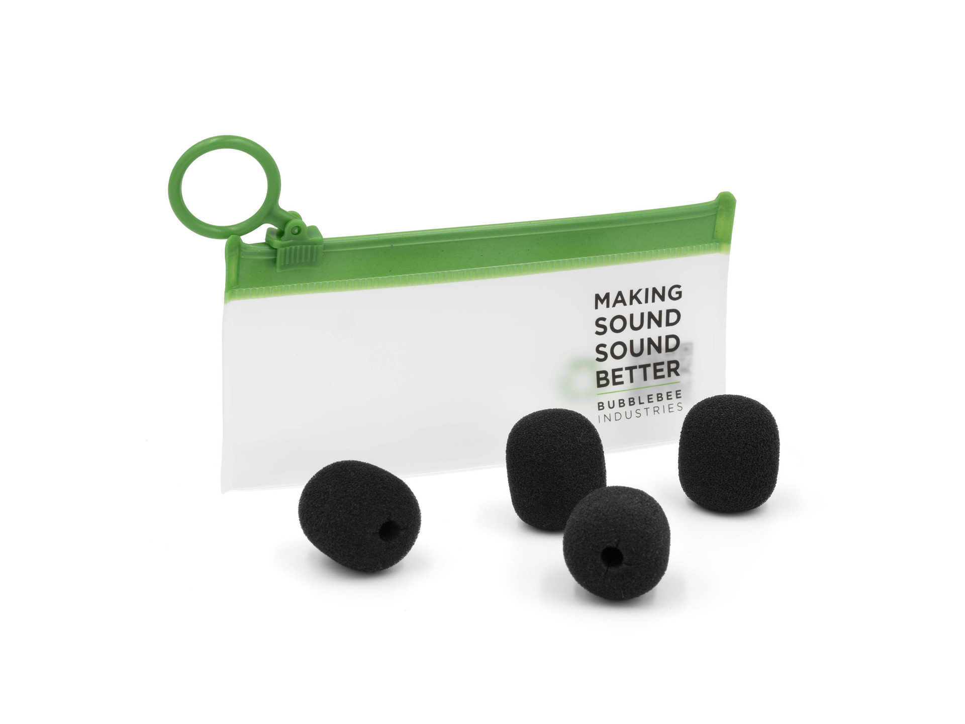 Bubblebee Industries The Microphone Foam for Lavalier Mics Pop Filter (Extra-Large, Black, 4-Pack)