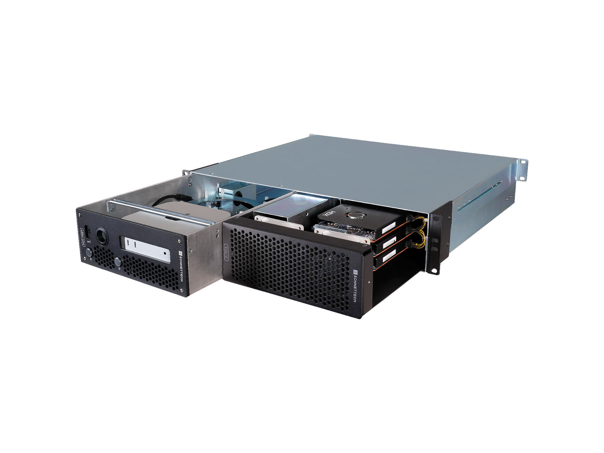 Sonnet Pro Modular 2U Rackmount Enclosure with xMac mini (2024+) & Echo III Modules