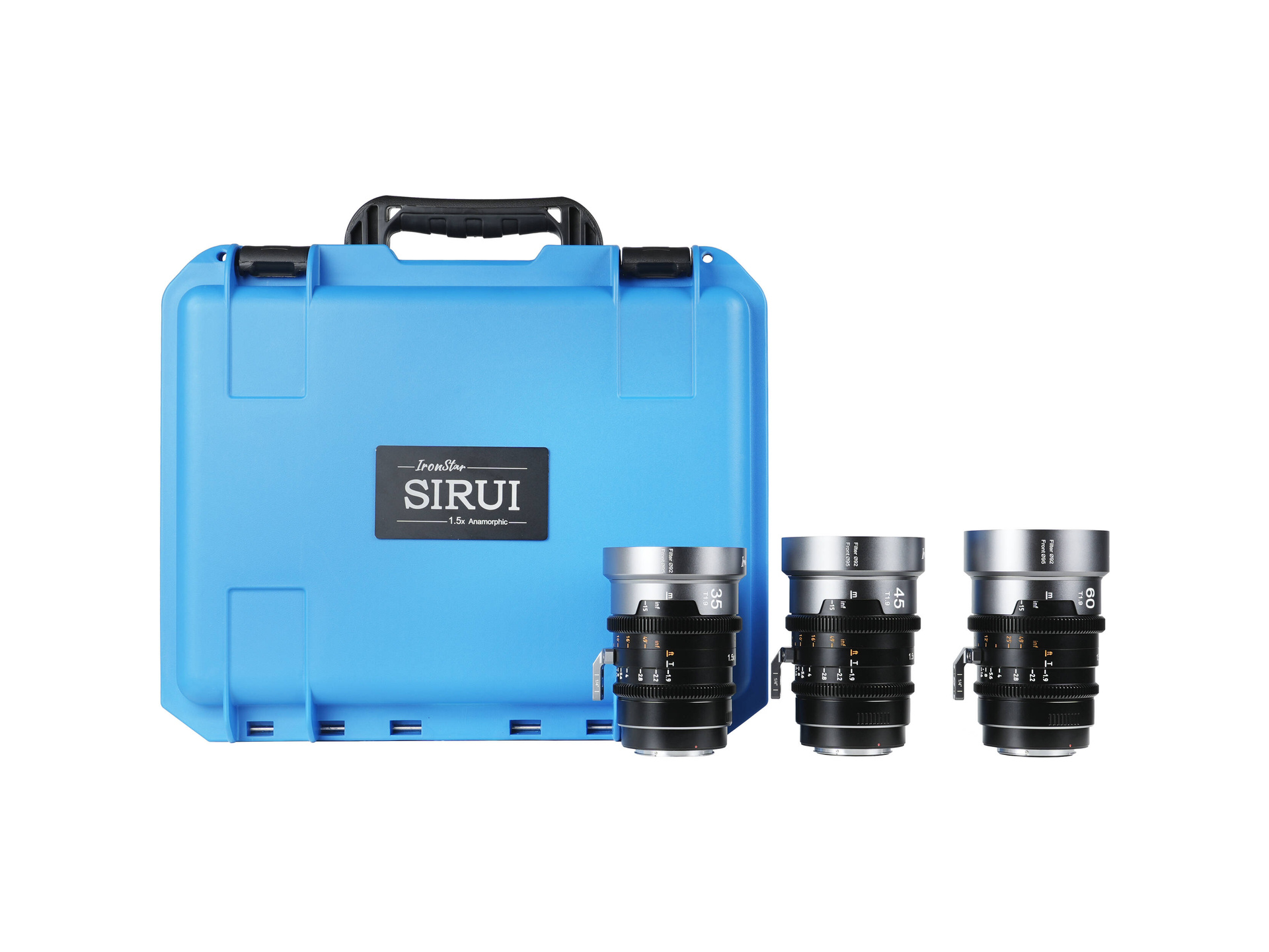 Sirui IronStar Series 35, 45 & 60mm T1.9 Full-Frame Anamorphic Lens Set (ARRI PL/EF Mount, Neutral Flare)