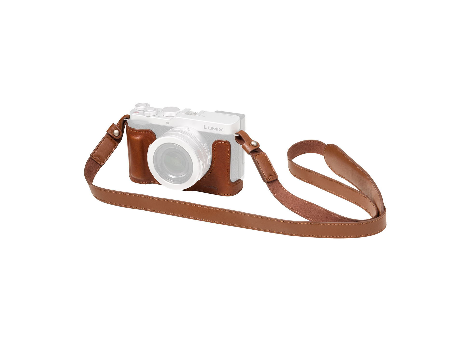 SmallRig 6275 Leather Half Case Kit for Panasonic LUMIX L10 (Brown)