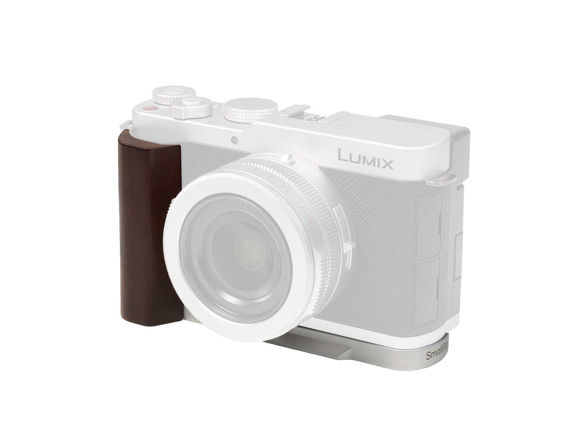 SmallRig 5943 L-Shaped Mount Plate with Wooden Handle for Panasonic LUMIX L10 (Silver)
