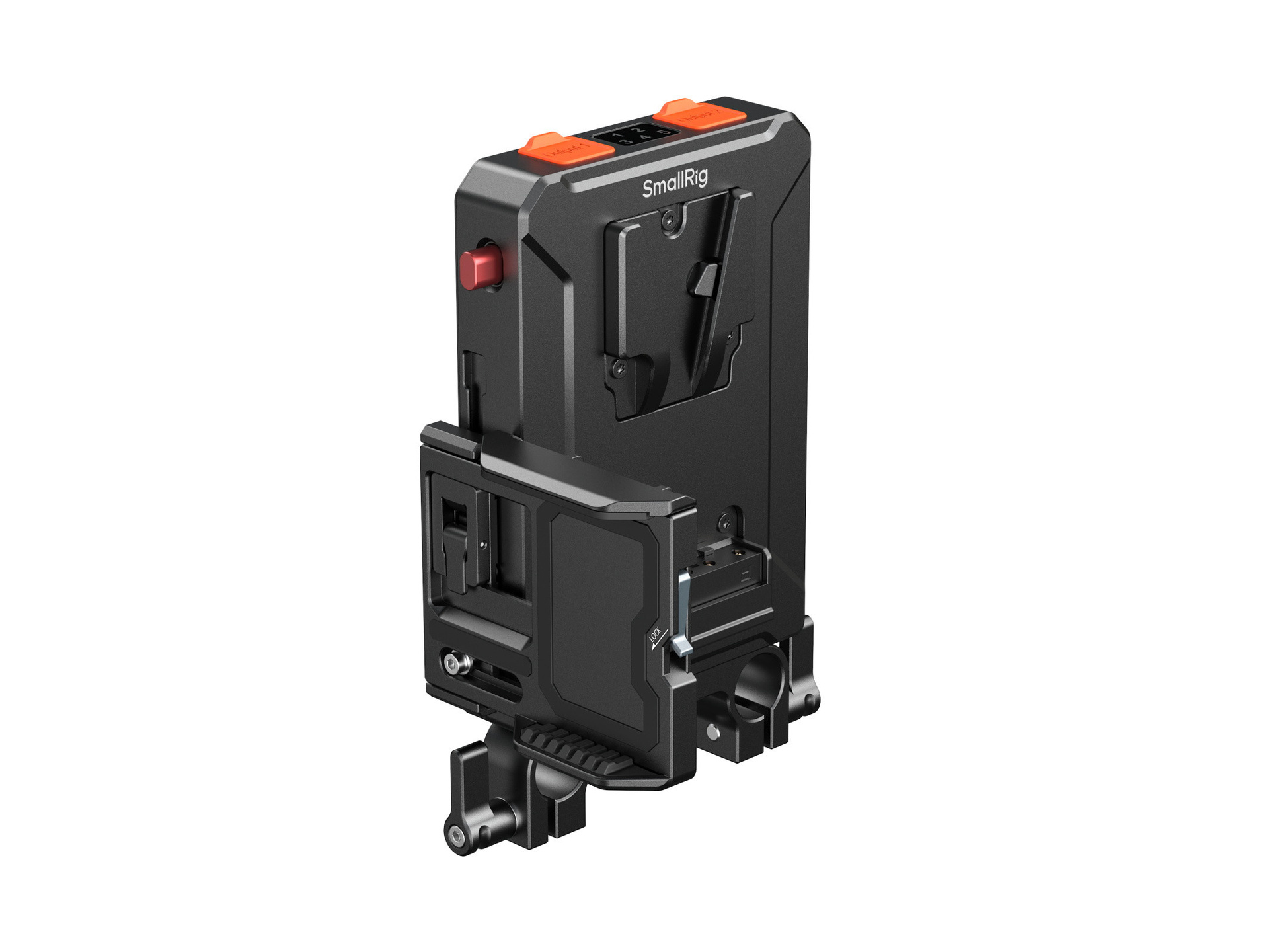 SmallRig 5881 Intelligent Power Management V-Mount Battery Mount Plate with 15mm Dual Rod Clamp