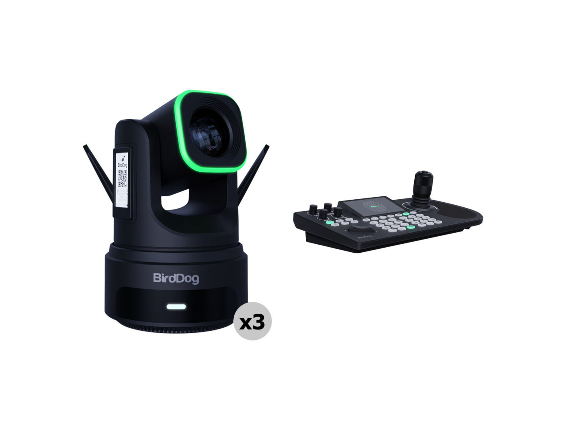 BirdDog X4 Ultra 4K PTZ 3-Camera Kit with KBD PTZ Controller (Black)
