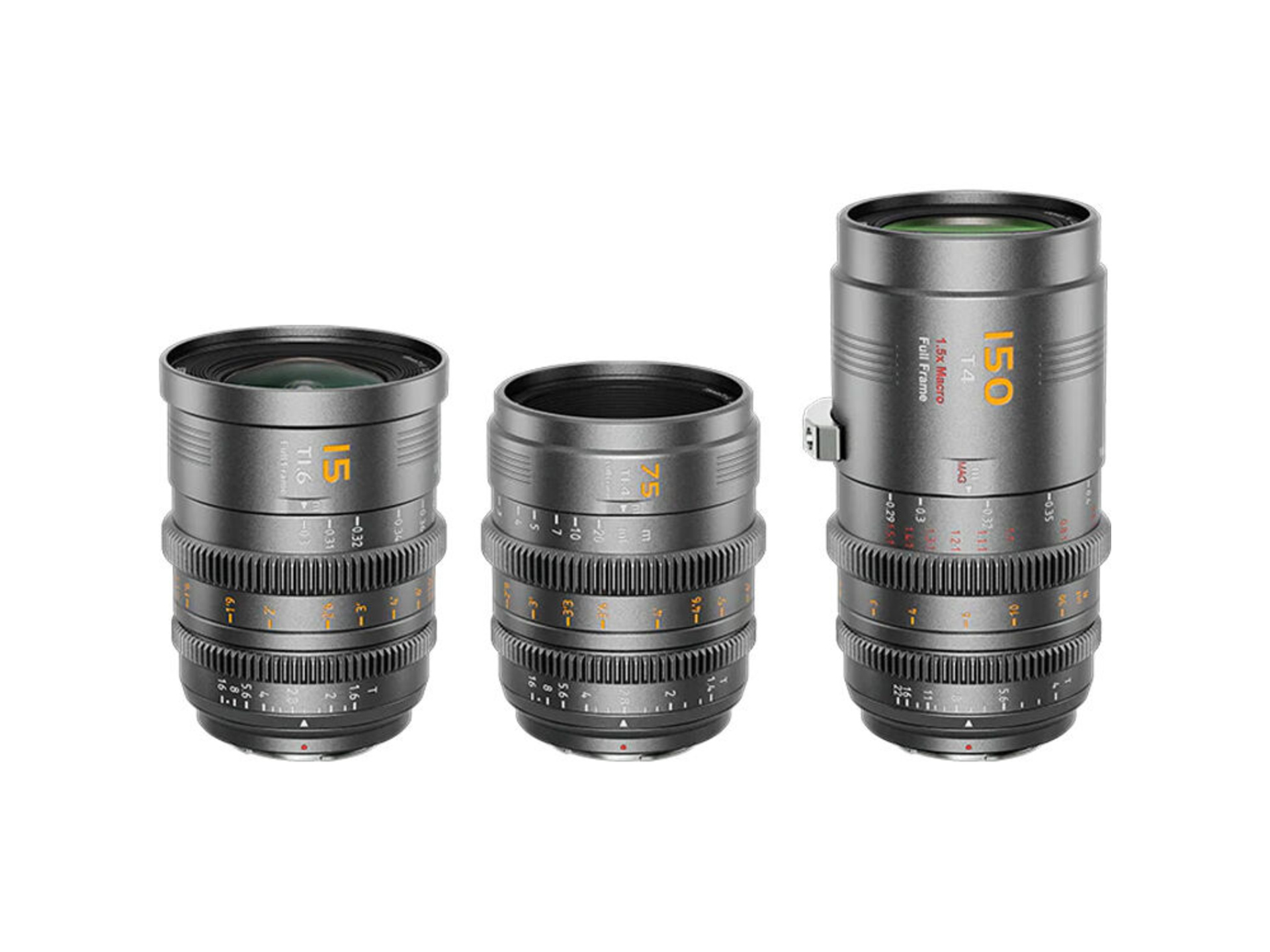 Sirui VP-1 Vision Prime Full-Frame 15, 75 & 150mm Cine 3-Lens Set (Multi-Mount, Metal Gray)