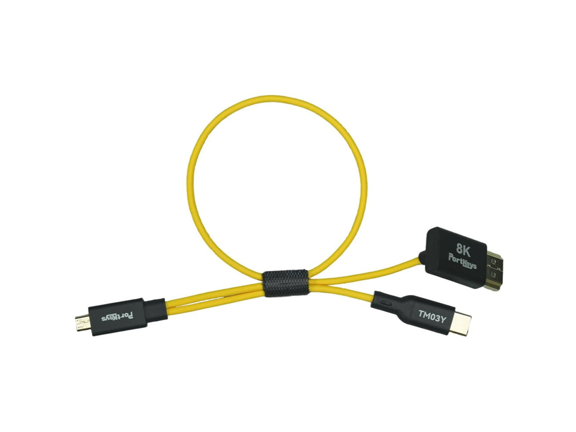 Portkeys Micro-HDMI/USB-C to HDMI Video Control Cable for LH7C Monitor (30cm, Yellow)