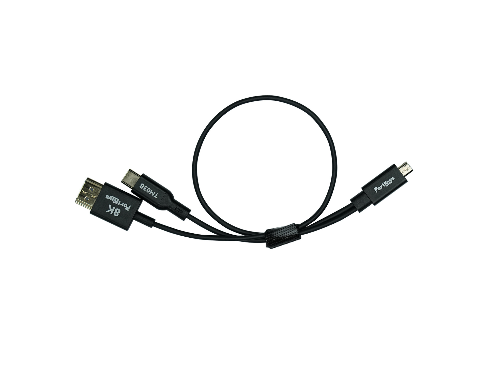 Portkeys Micro-HDMI/USB-C to HDMI Video Control Cable for LH7C Monitor (30cm, Black)