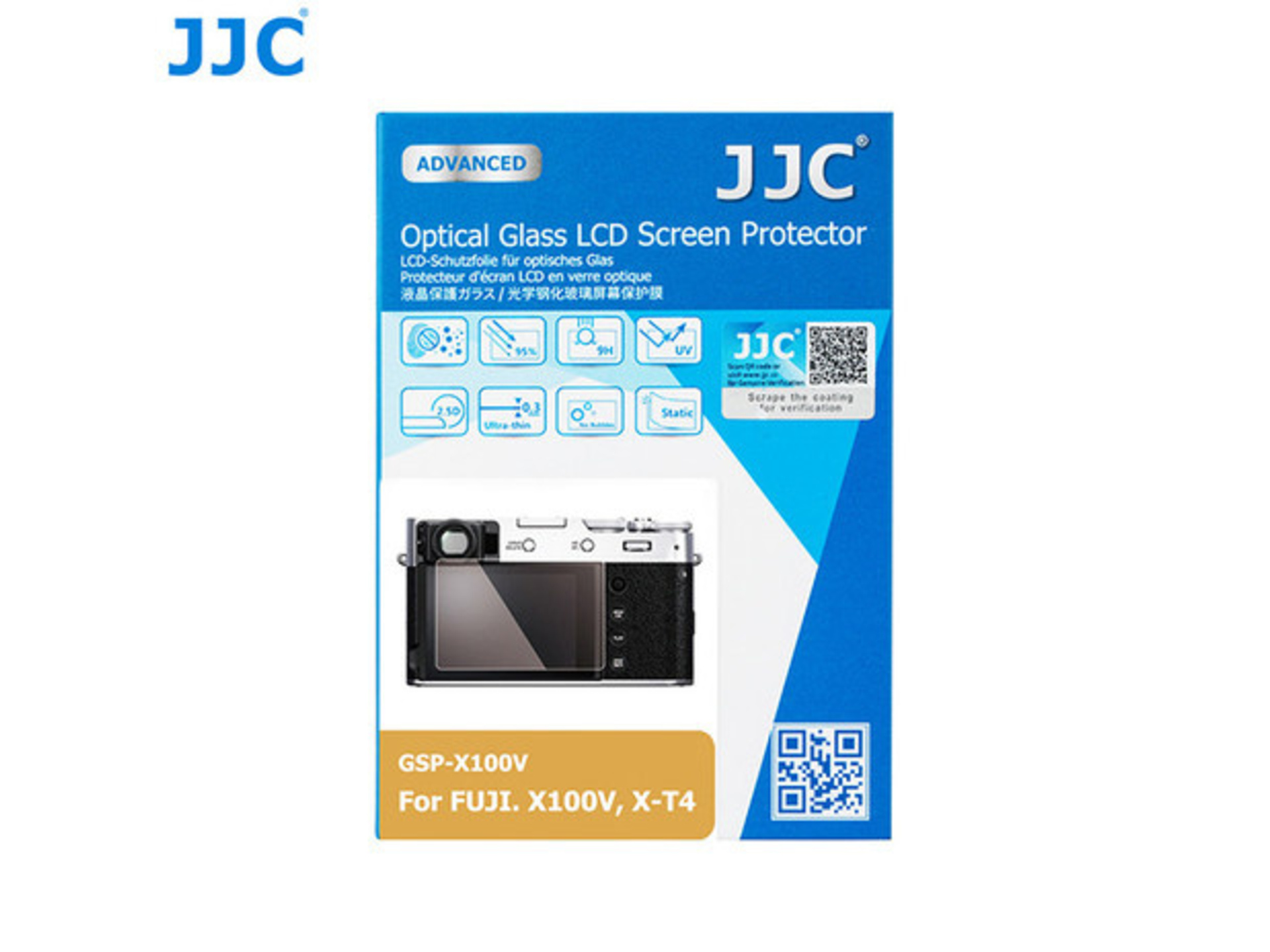 JJC Glass Protector for Fujifilm X100V, X-T4, X-E4