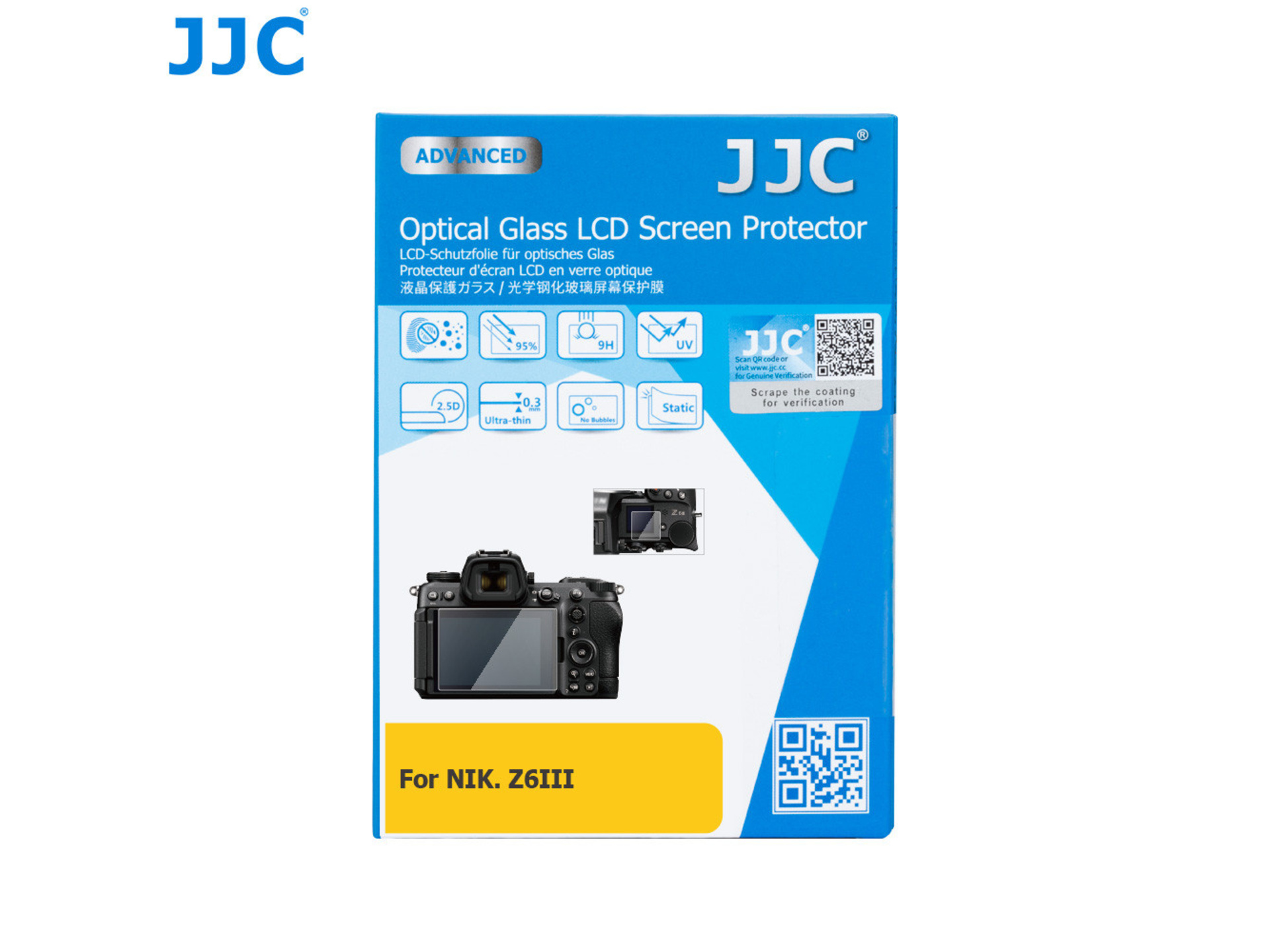 JJC Ultra-Thin LCD Glass Screen Protector for Nikon Z6 III & Z50 II Cameras