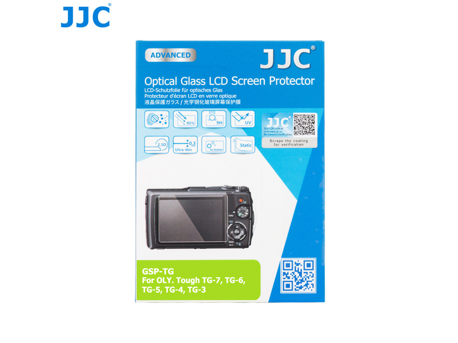 JJC Glass Screen Protector for Olympus Tough TG-7, TG-6, TG-5, TG-4 & TG-3 Cameras