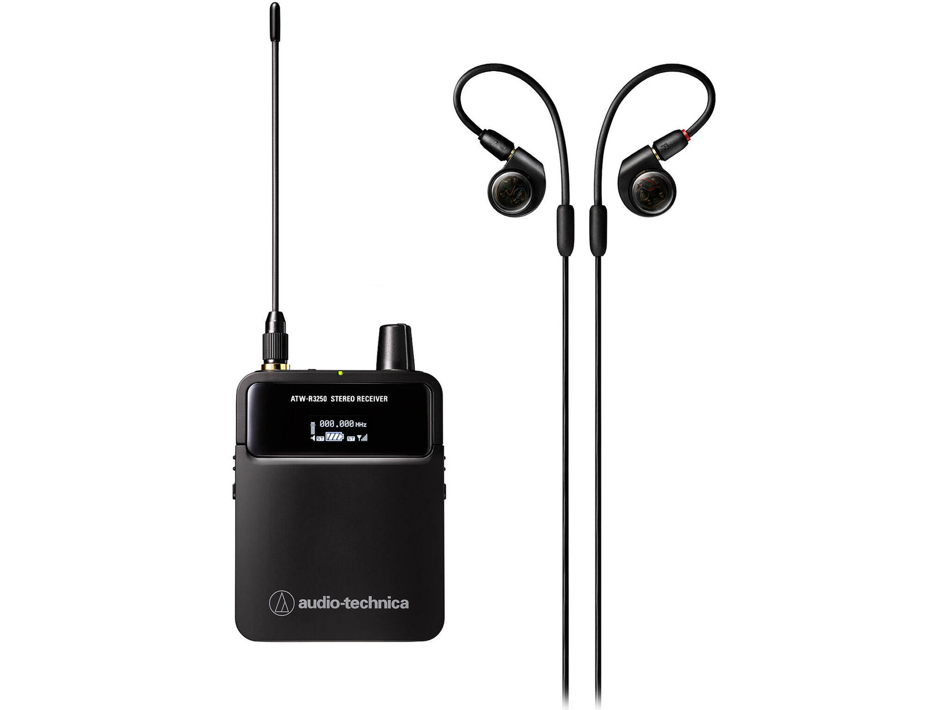 Audio-Technica ATW-3250 Wireless Stereo Bodypack Receiver with ATH-E40 Earphones (DF2: 470 to 607 MHz)