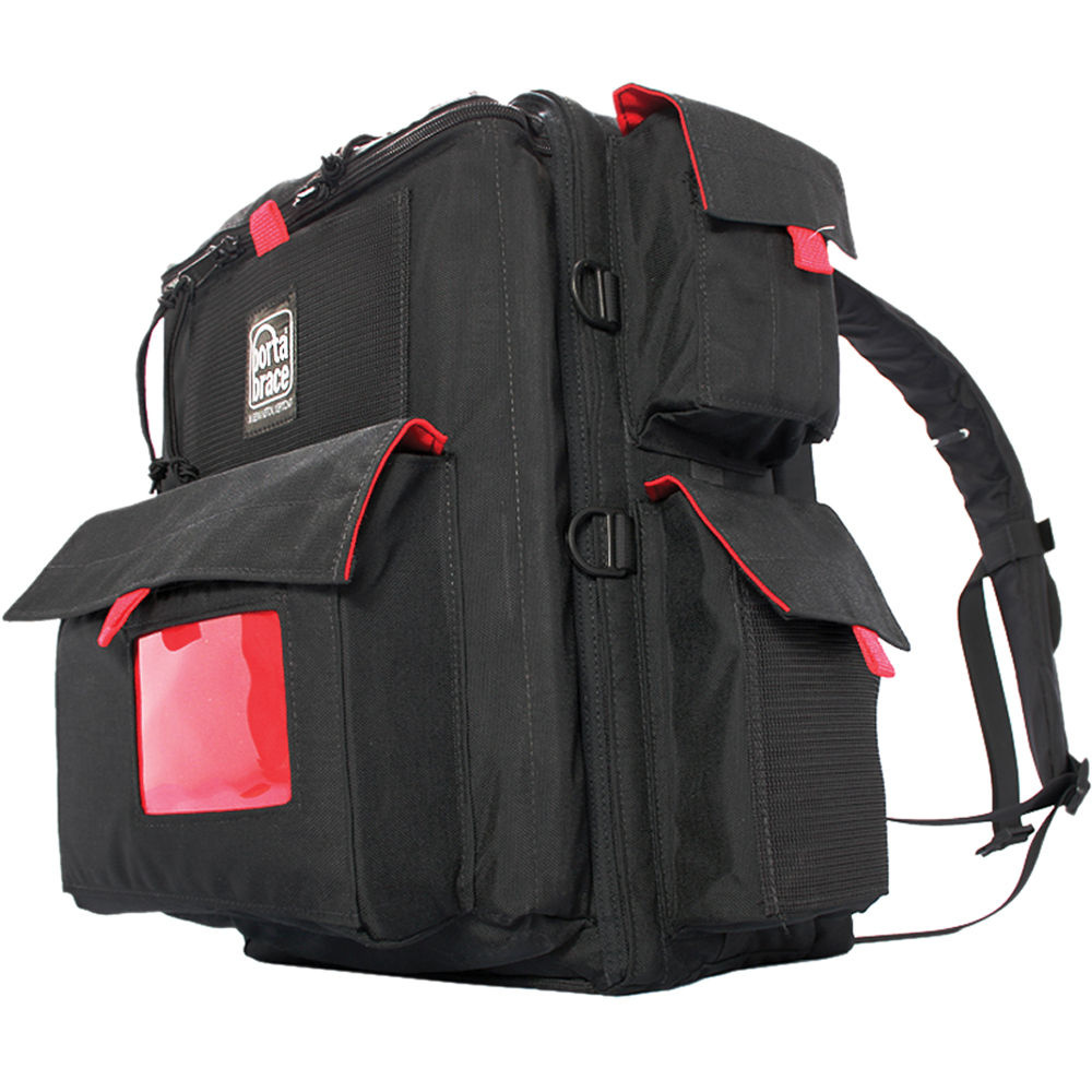 Porta Brace BC-1NR Backpack Camera Case (Black with Red Trim)
