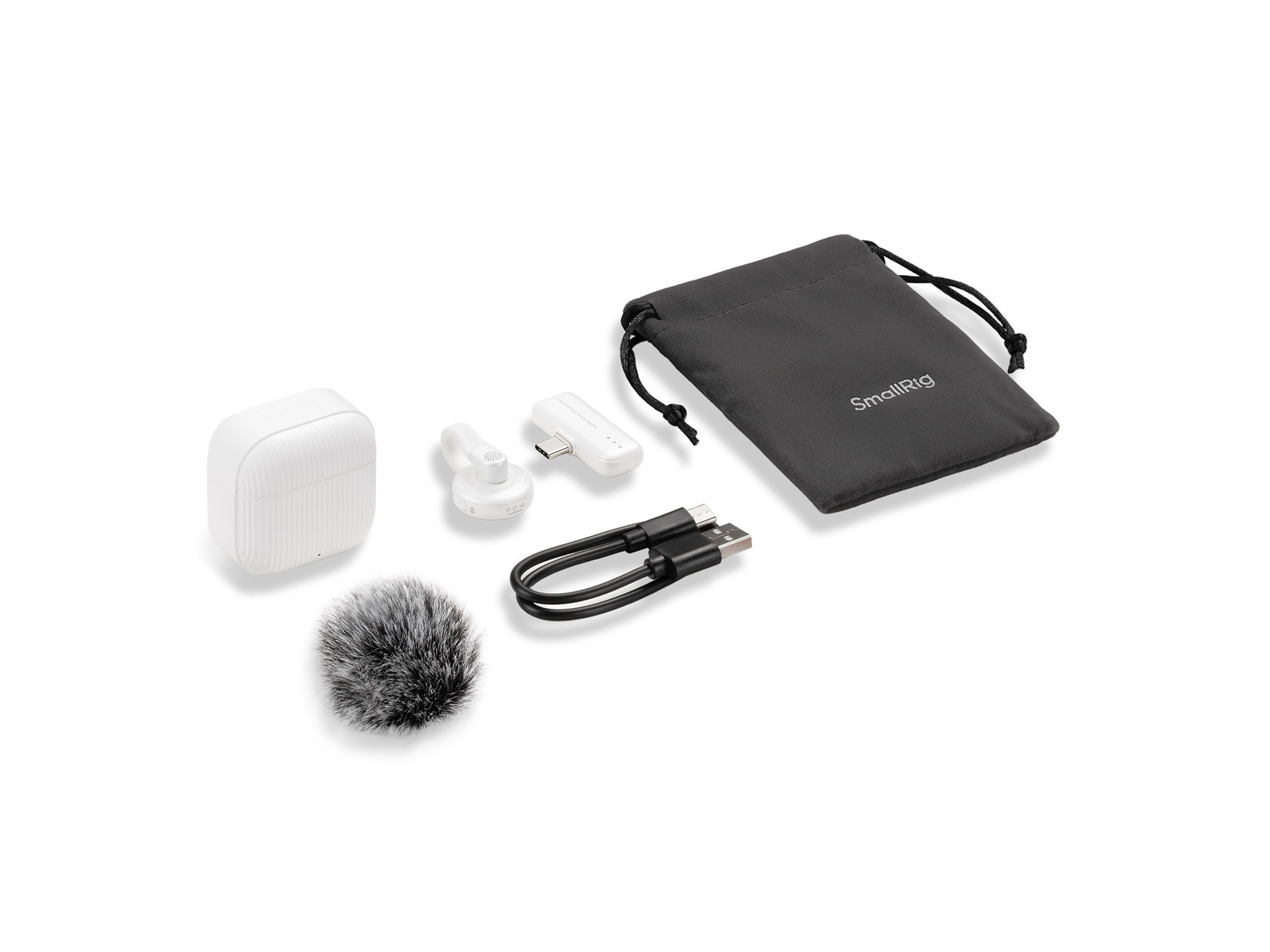 SmallRig 5719 S70-C1 Wireless Microphone with USB-C Adapter for Phones (White)