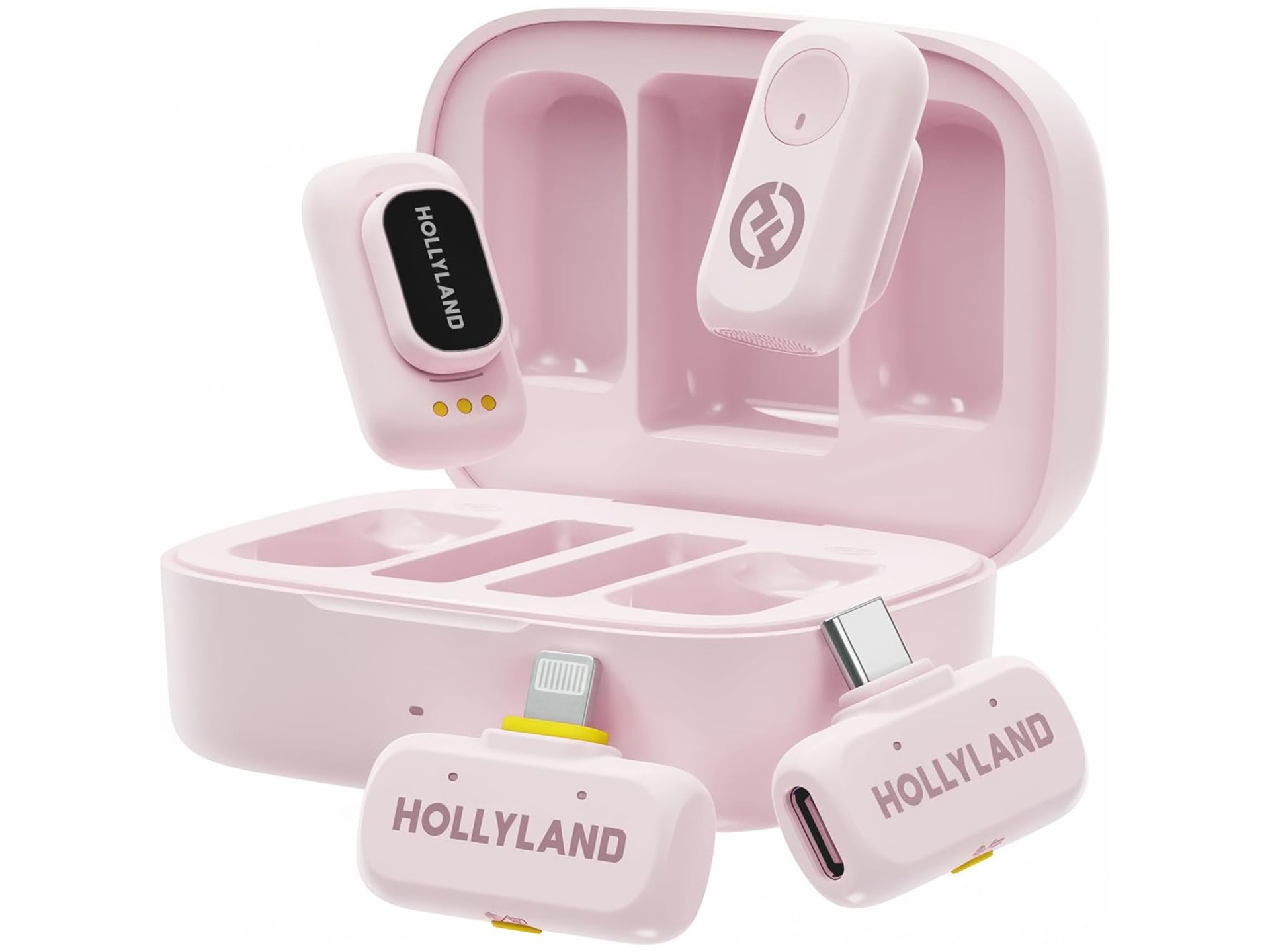 Hollyland LARK A1 Combo 2-Person Wireless Microphone System with USB-C & Lightning (Pink)