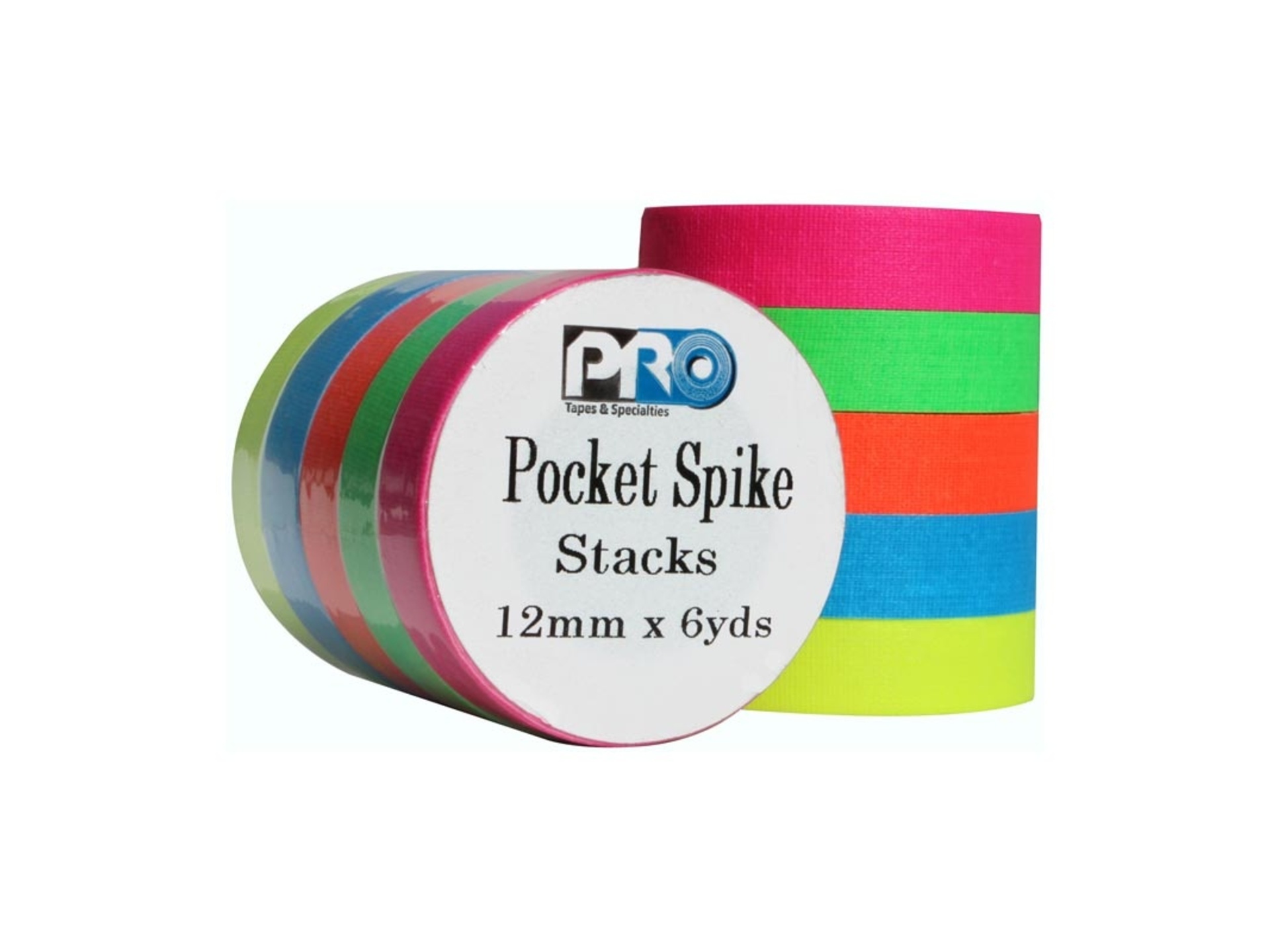 ProTapes Pro Pocket Spike Stack Tape (12mm x 5.4m, Fluorescent)