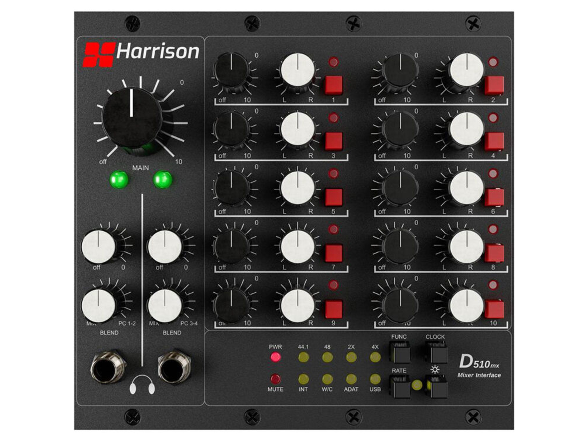 Harrison Audio D510mx 10x2 Analog Summing Mixer for D510r 500-Series Rack