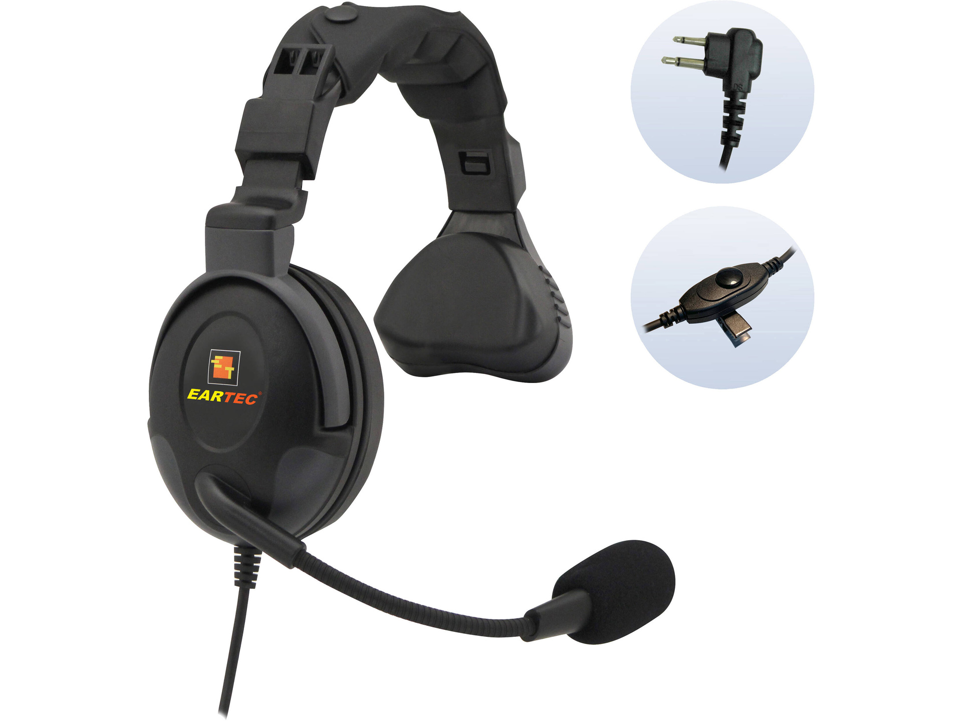 Eartec ProLine Single-Ear Wired Headset with 2-Pin Molded Connector for Motorola Systems