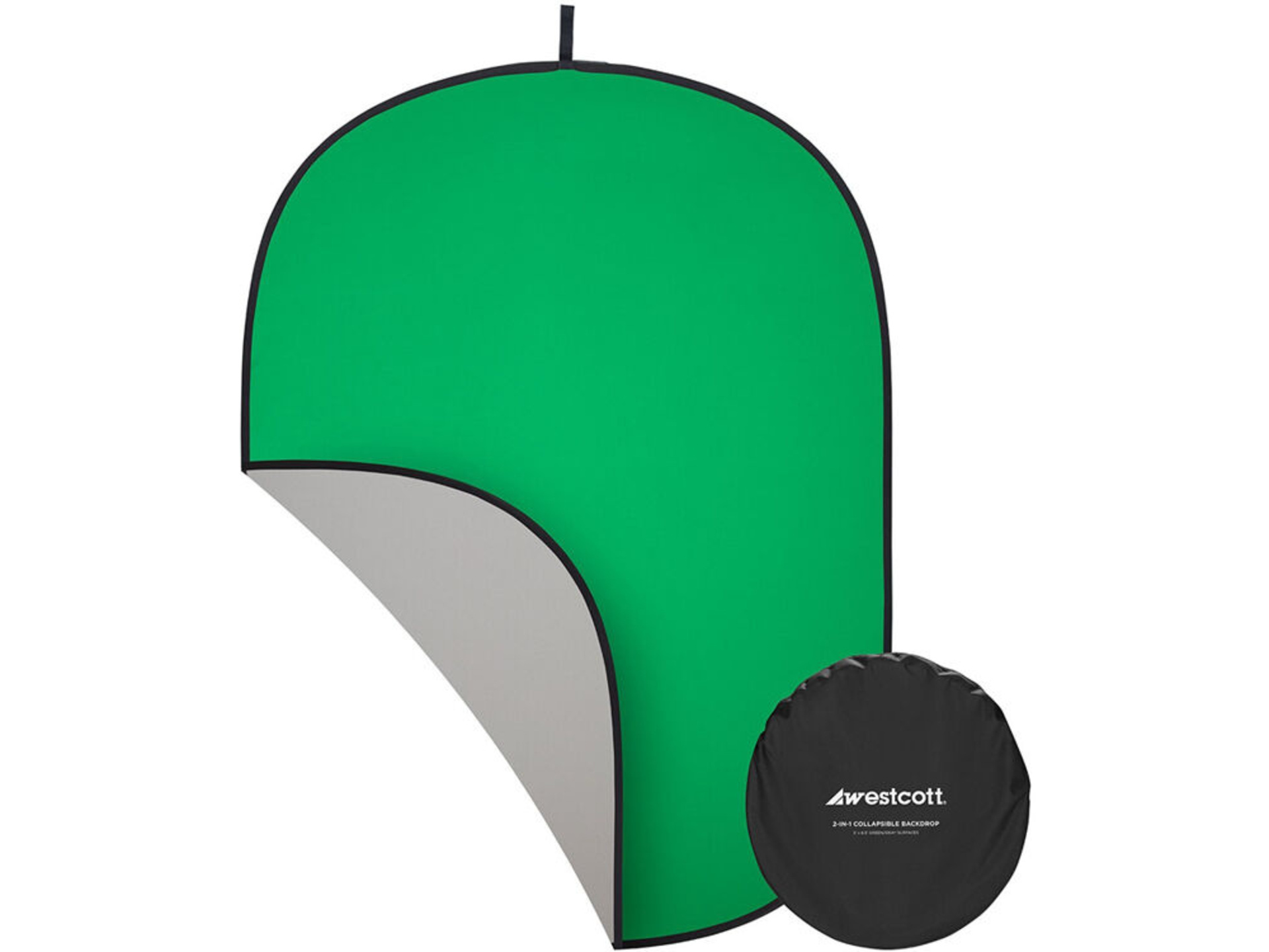 Westcott Collapsible Backdrop (Chroma Green/Grey, 5 x 6.5') - Open Box
