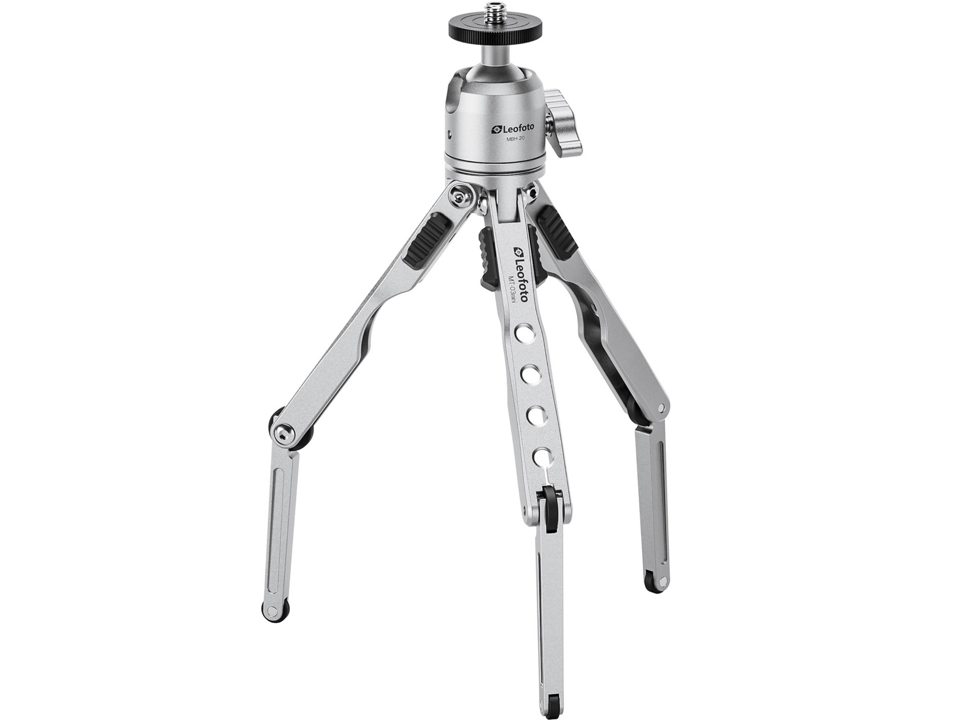 Leofoto MT-03 Mini Spider Tabletop Tripod with MBH-20 Ball Head (Silver)
