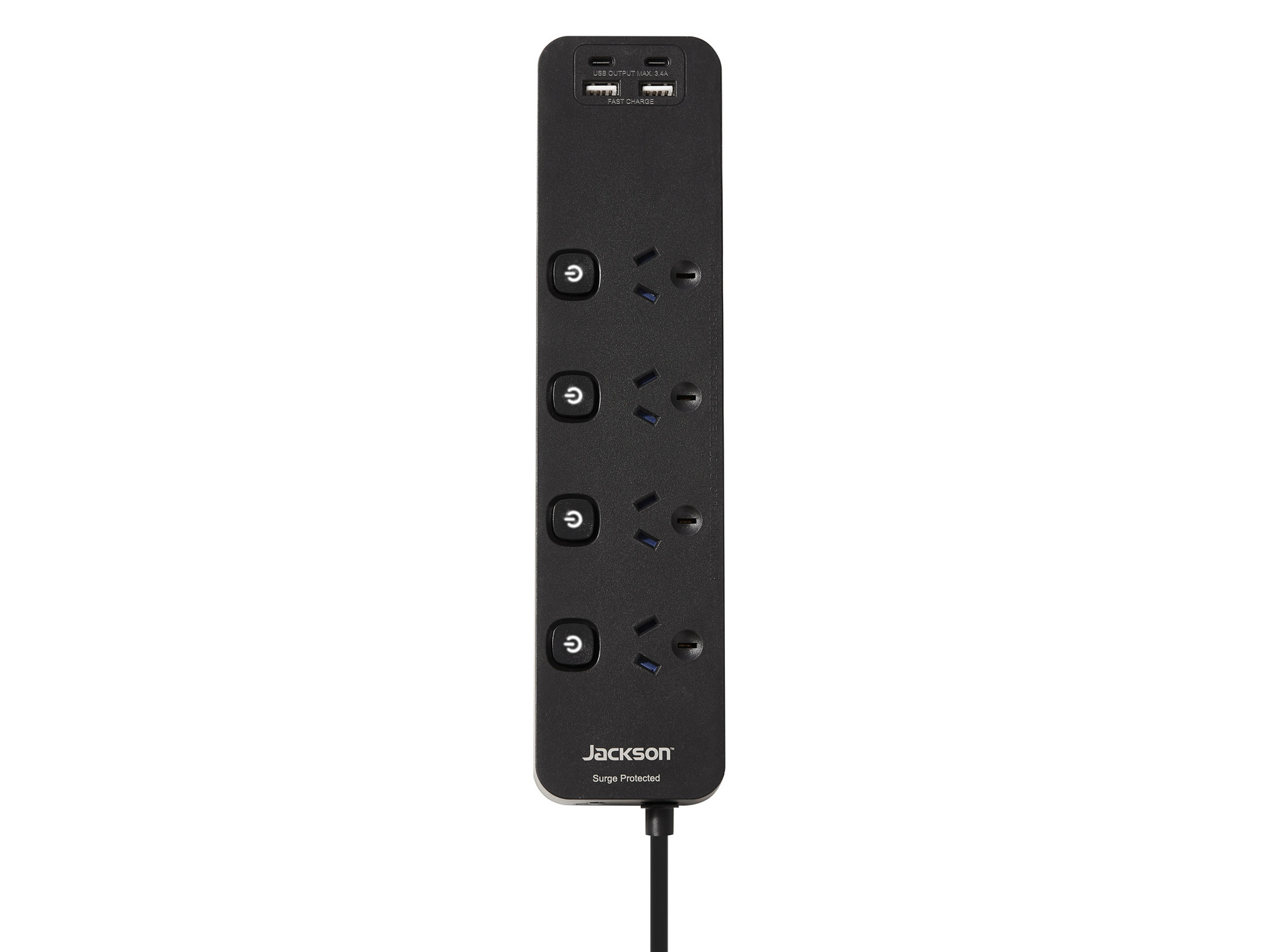 Jackson Fast Charge USB-C Powerboard Switched 4 Outlet