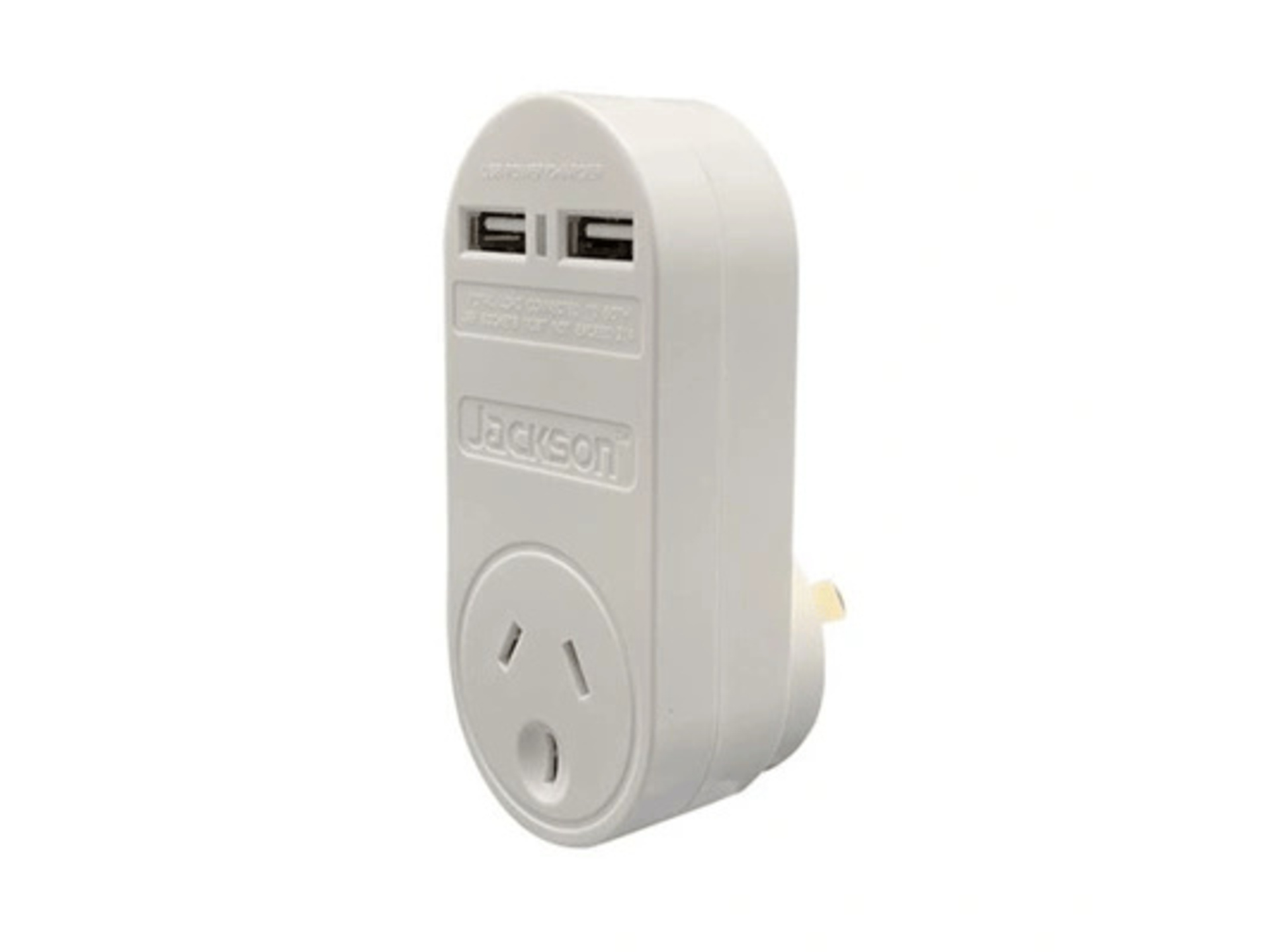Jackson PT1-USB Single Plug USB Wall Charger - 2x USB Charging Outlets