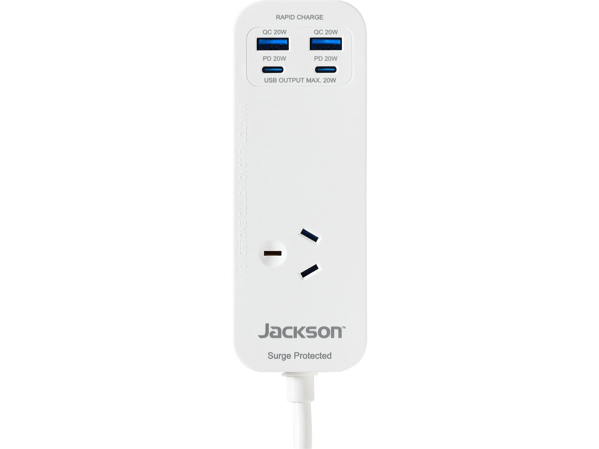 Jackson Rapid Charge PD20W USB-C & USB-A Portable Powerboard (White)