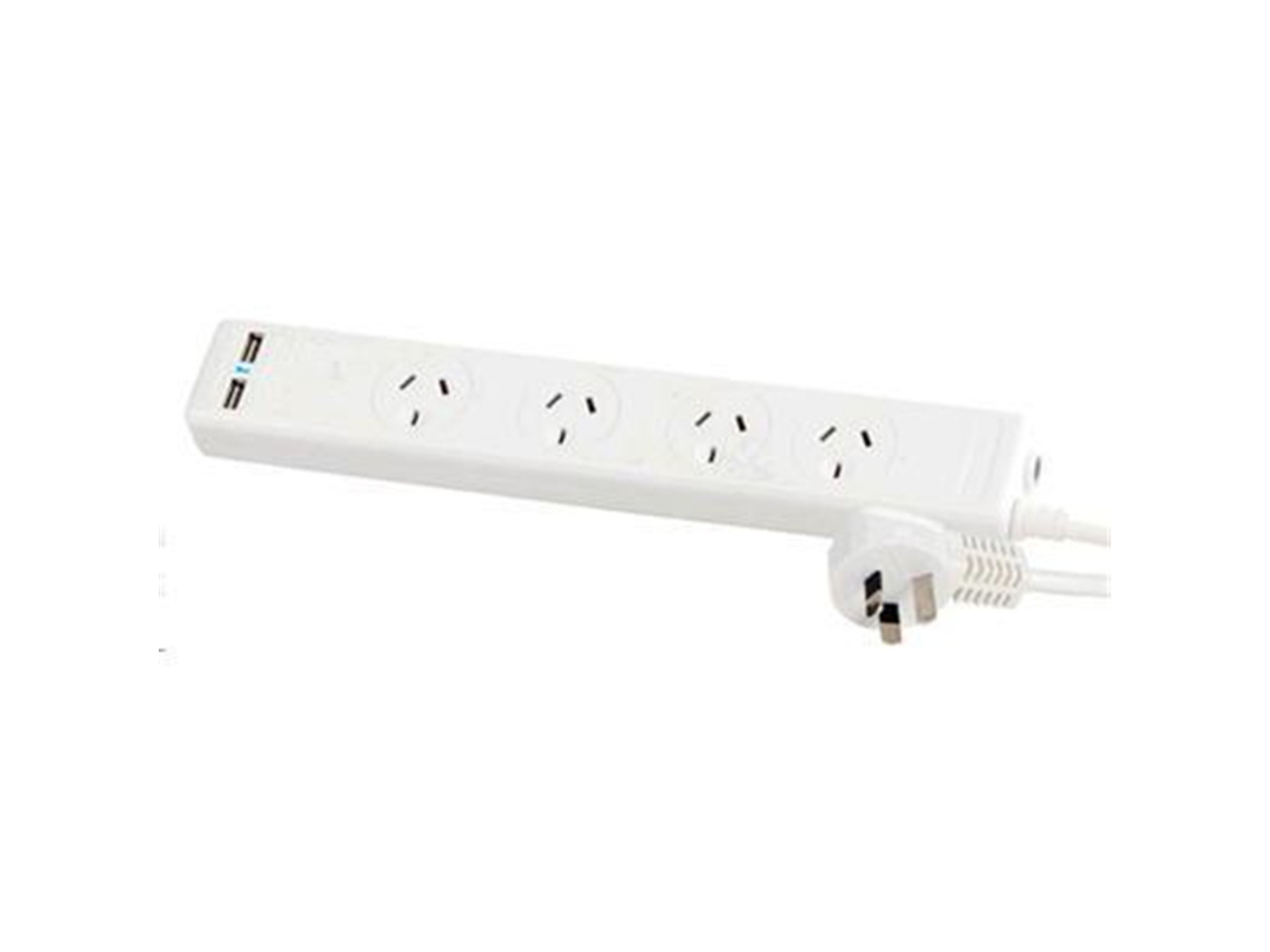 Jackson 32cm Power Board 4-Outlet Socket w/ USB-A Fast Charging Ports (White)