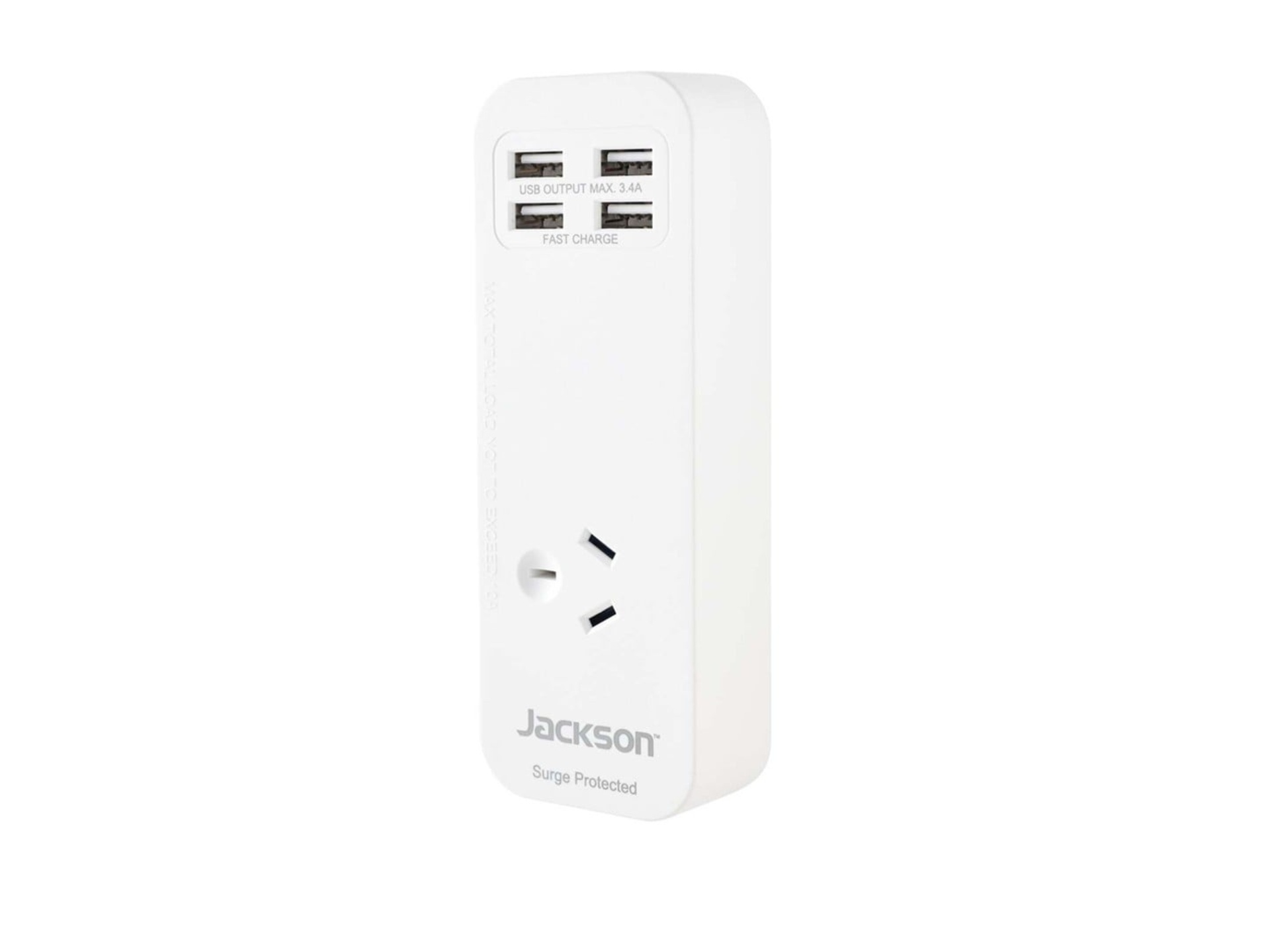 Jackson PT3USB3A Single Outlet Powerboard with 4x USB Ports