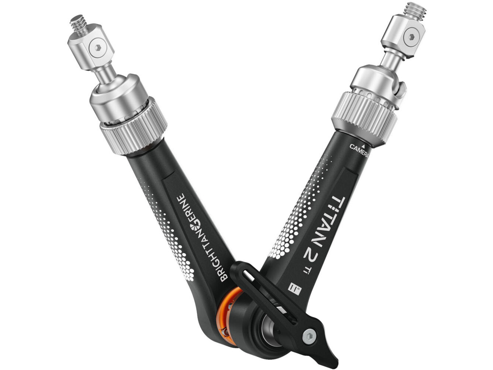 Bright Tangerine Titan Arm 2 Ti with 3/8"-16 to 1/4"-20 Mounts (London Fog Black)