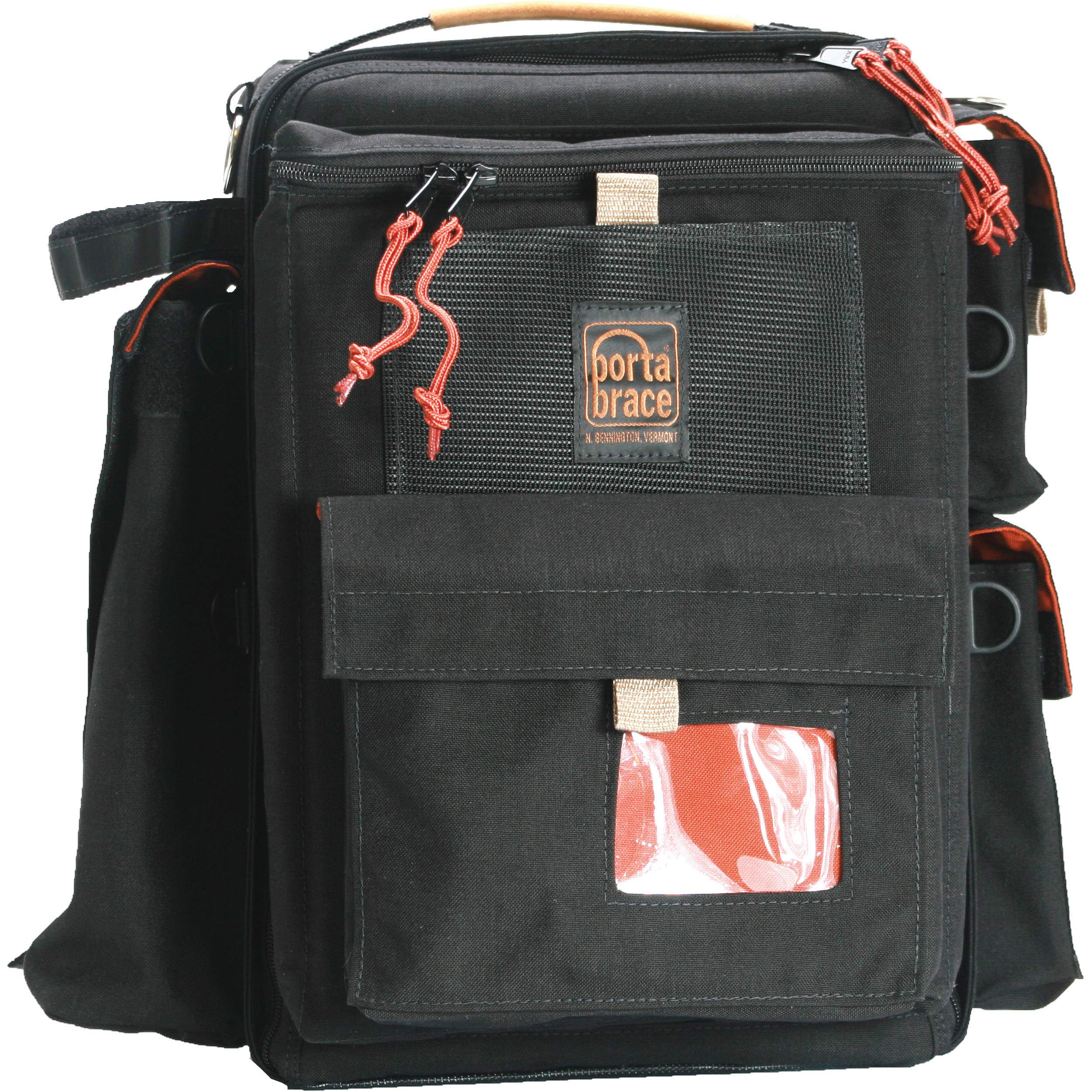 Porta Brace BK-1NRQS-M3 Backpack (Black with Red Trim) with QS-M3 Quick Slick rain cover