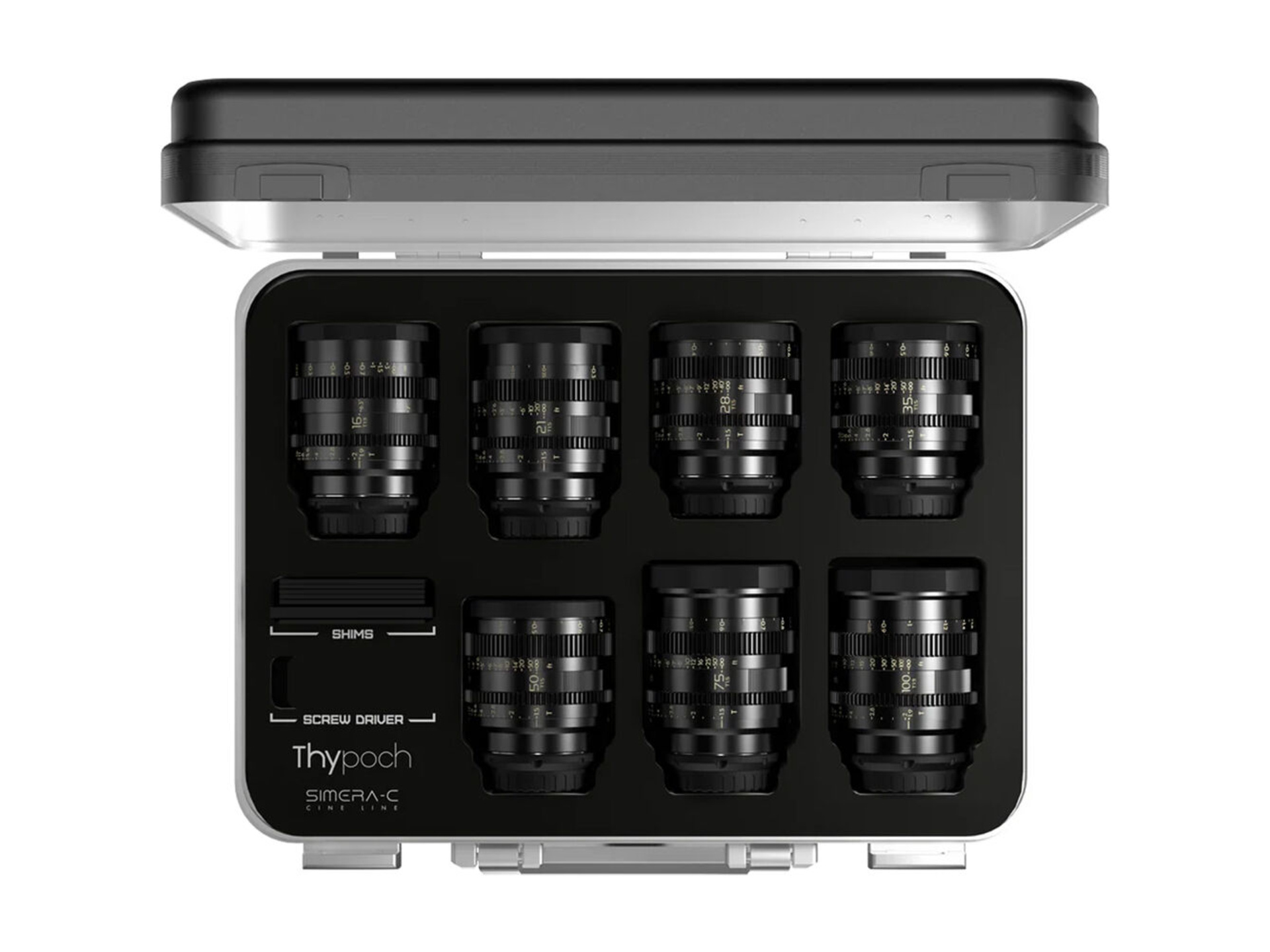 Thypoch Simera-C T1.5/T1.9 Cine 7-Lens Kit with Hard Case (Sony E)
