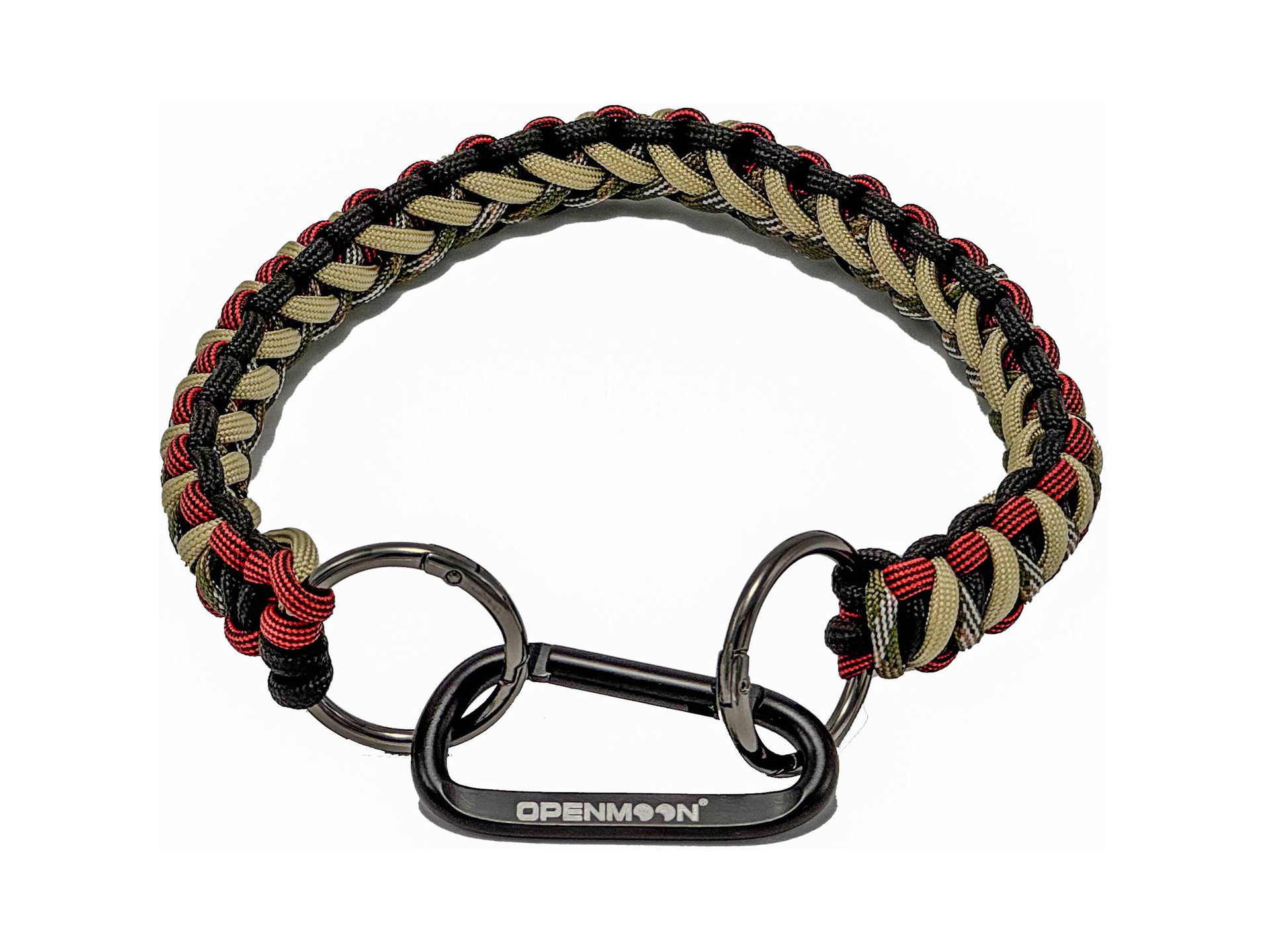OPENMOON Heavy-Duty Woven Lanyard (15.75", Red-Black Camo)