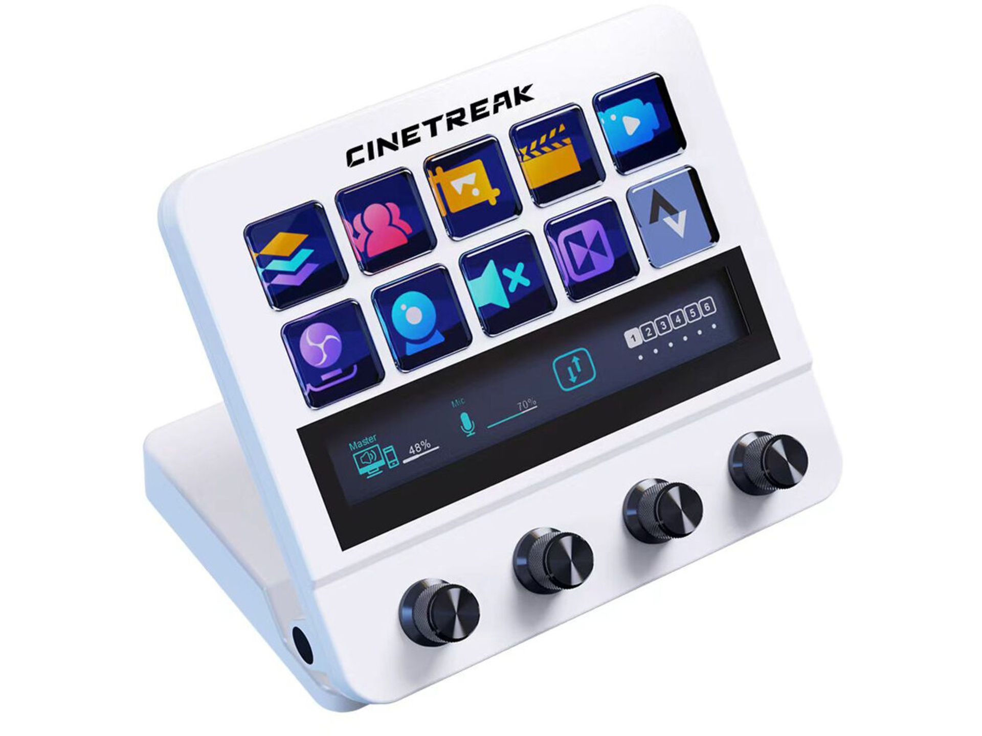 CineTreak CT-SD10 Touchscreen Streaming Console with 10 LCD Keys (White)