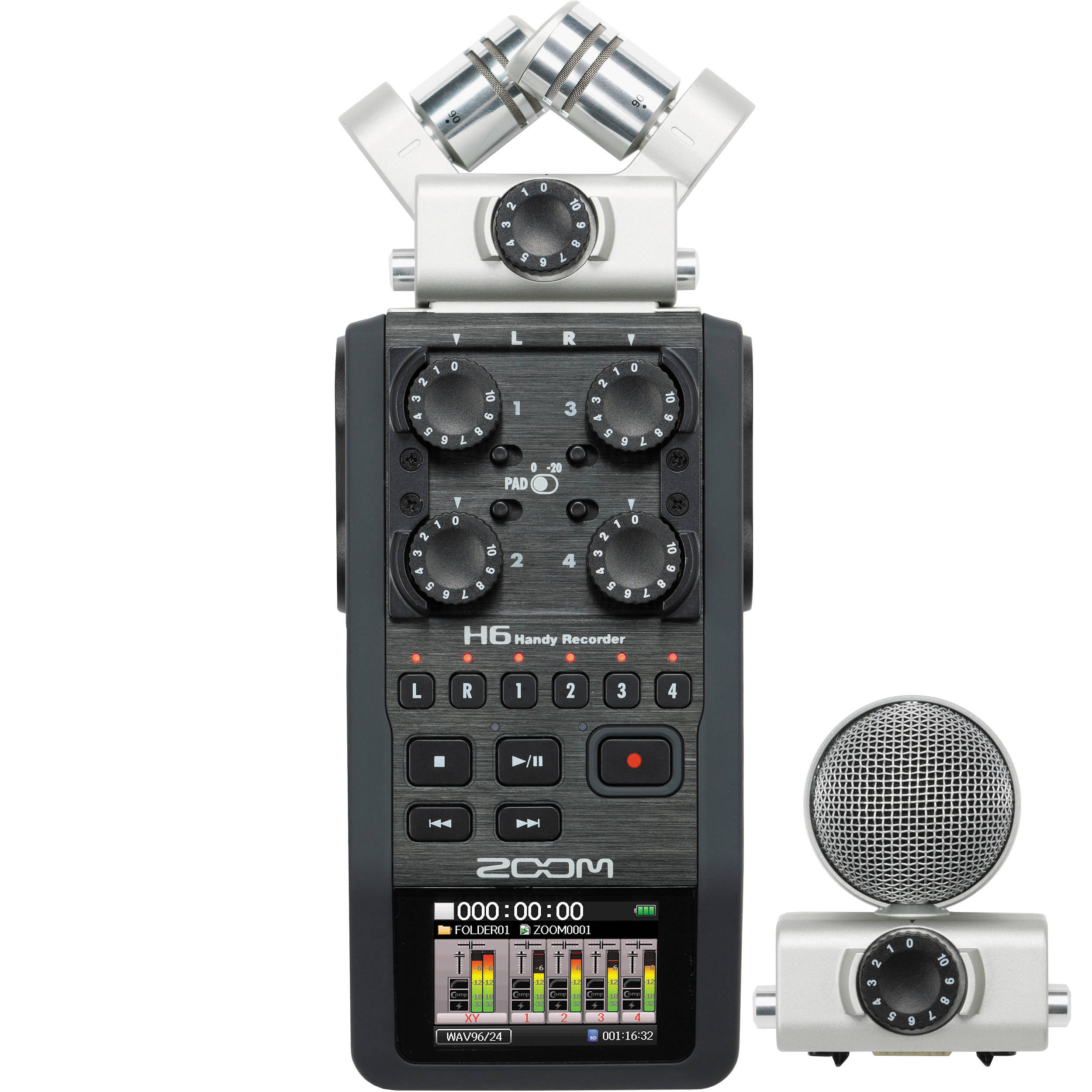 Zoom H6 Handy - Handheld Recorder with Interchangeable Microphone System