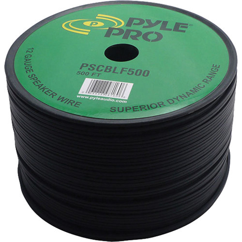 Pyle Pro PSCBLF500 12AWG Bulk Speaker Cable 150m reel (Black)