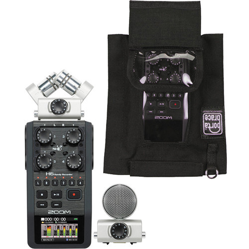 Zoom H6 Handy - Handheld Recorder kit with Porta Brace AR-ZH6 case