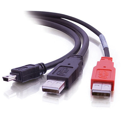 C2G USB Mini-B Male to 2x USB Type-A Male Y-Cable (6')
