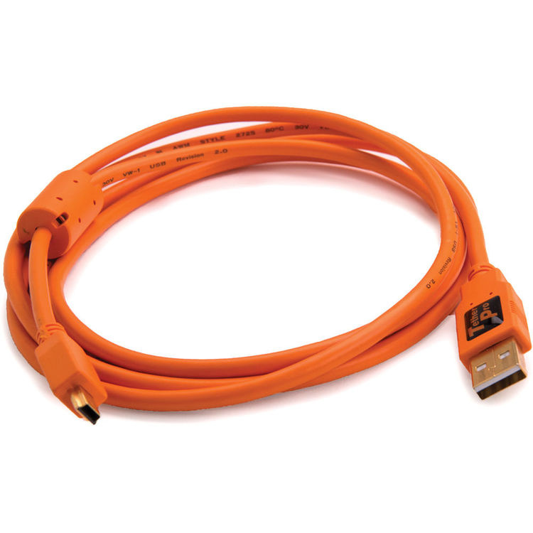 Tether Tools TetherPro USB 2.0 A Male to Mini-B 5 Pin (Orange)
