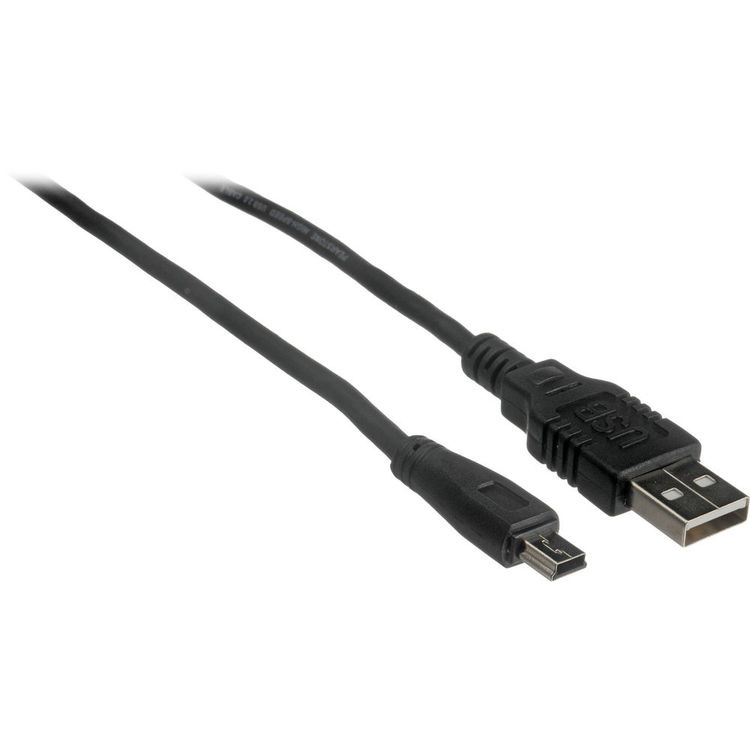 Pearstone USB 2.0 Type A Male to Type B Mini Male Cable (Black) - (3')