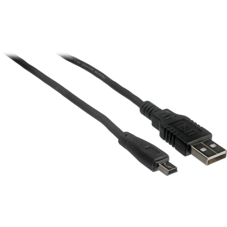 Pearstone USB 2.0 Type A Male to Type B Mini Male Cable (Black) - (6')