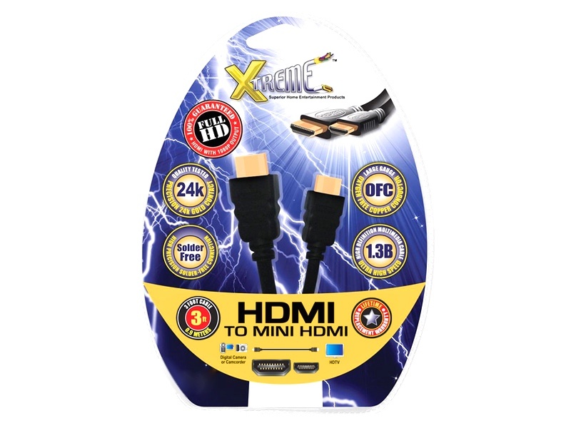 Xtreme Cables HDMI to Mini HDMI Cable 3ft