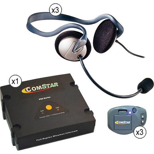 Eartec COMSTAR XT Full Duplex Wireless System with Monarch Headsets (3 User)