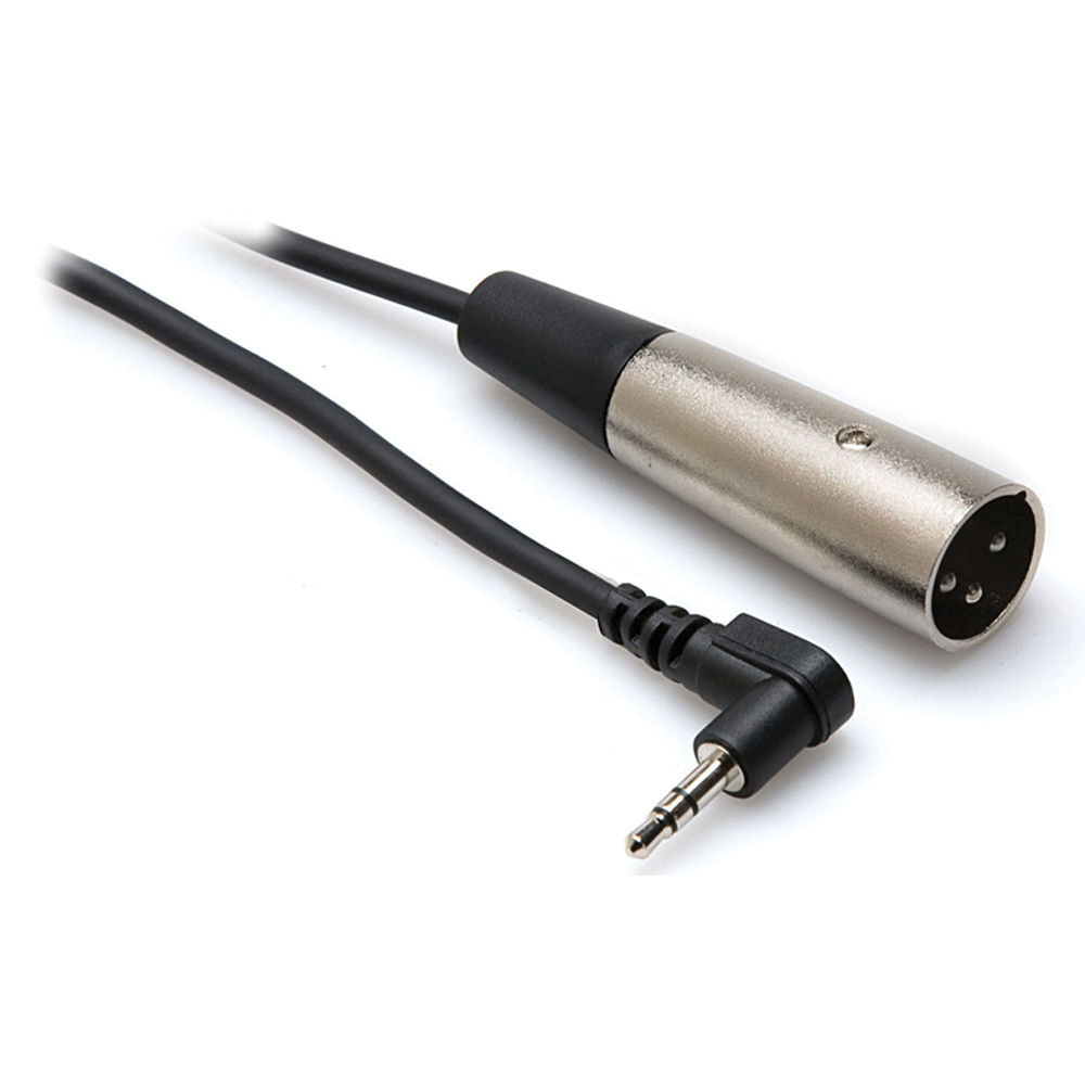 Hosa XVM-102M Angled Stereo 3.5mm to 3-Pin XLR Male Microphone Cable (2')