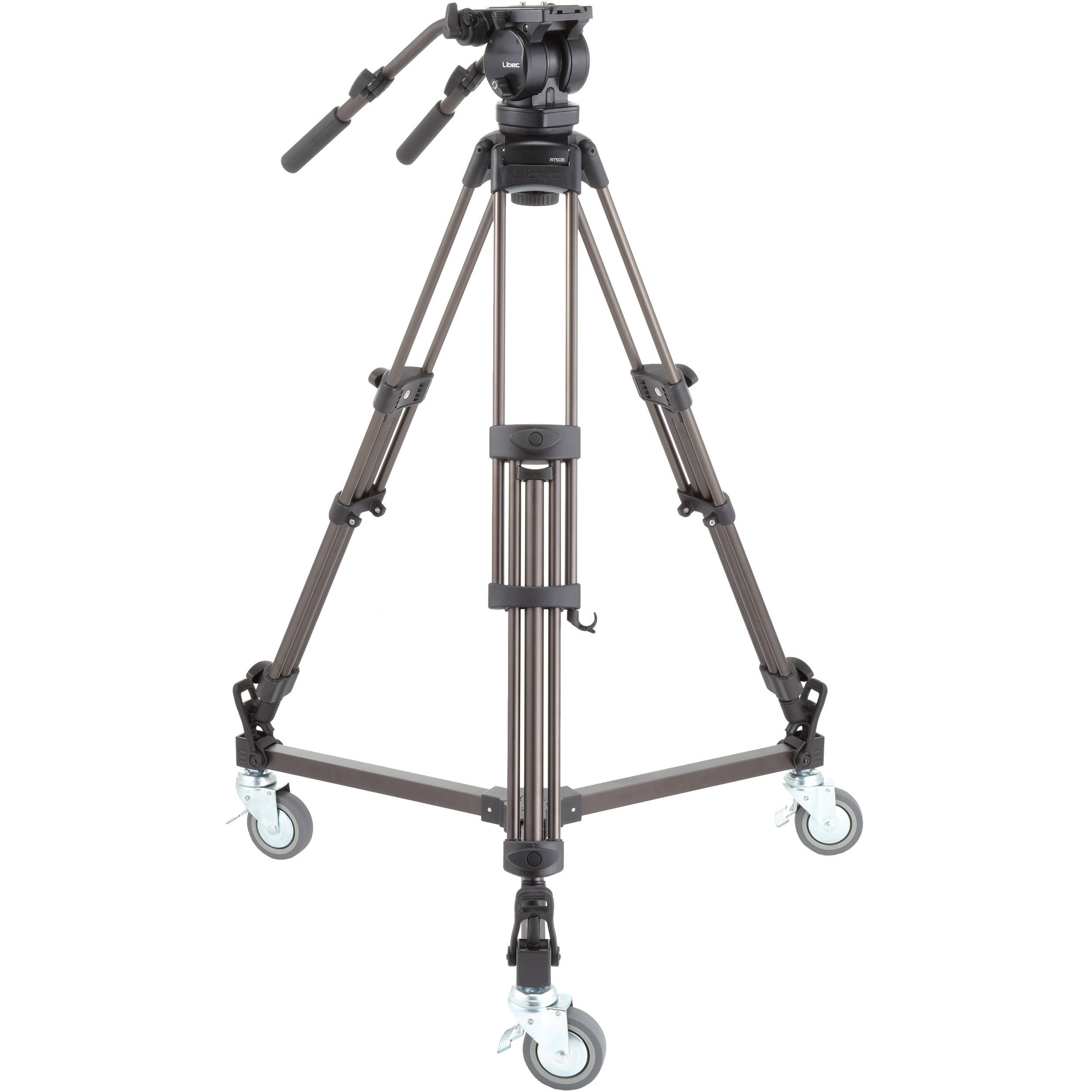 Libec LX10 S 2-Stage Aluminum Tripod System with Dolly & Dual Pan Handles