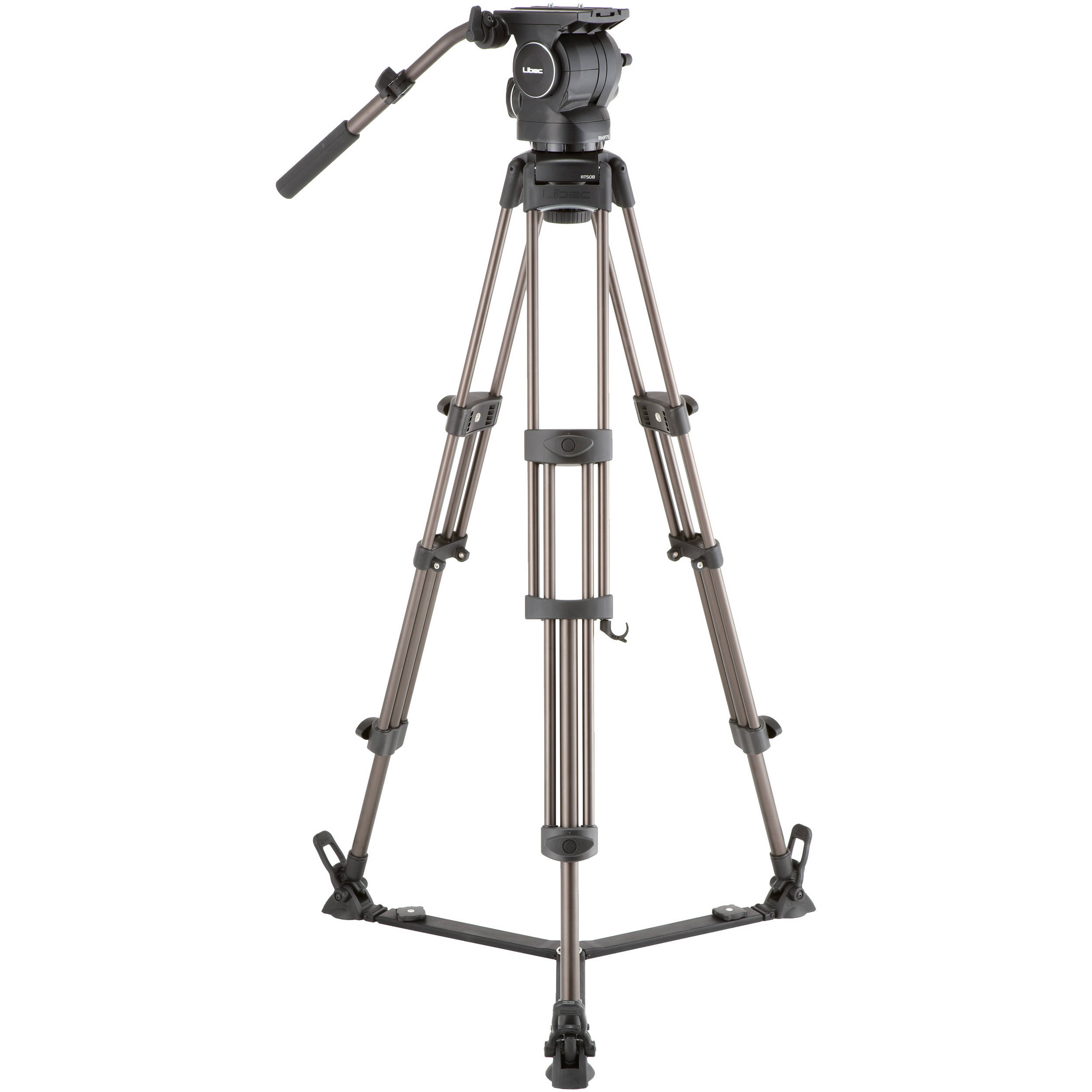 Libec RSP-750 Professional Aluminum Tripod System with Floor-level Spreader for ENG Setups
