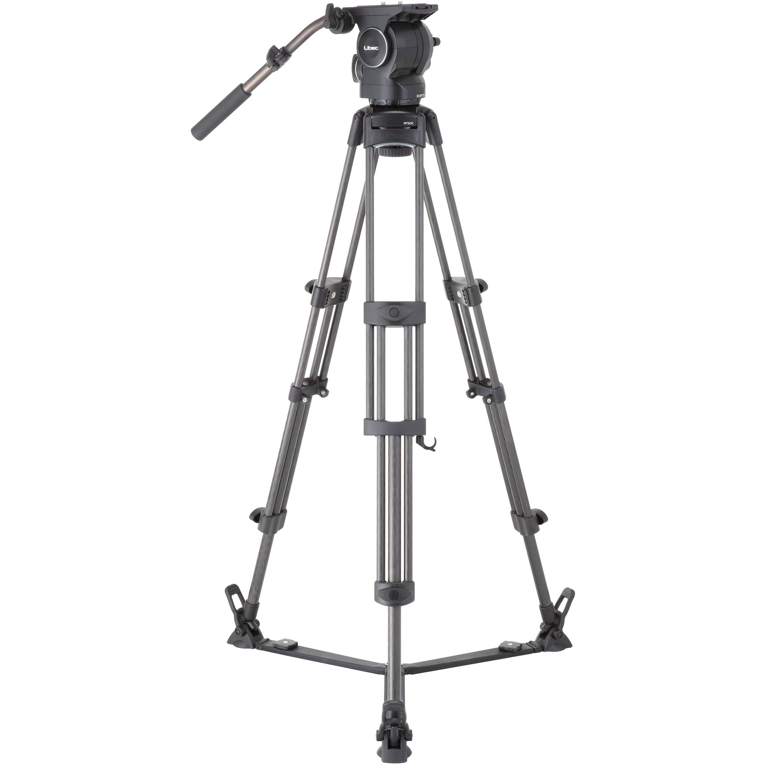 Libec RSP-750C Professional Carbon Piping Tripod System with Floor-level Spreader for ENG Setups